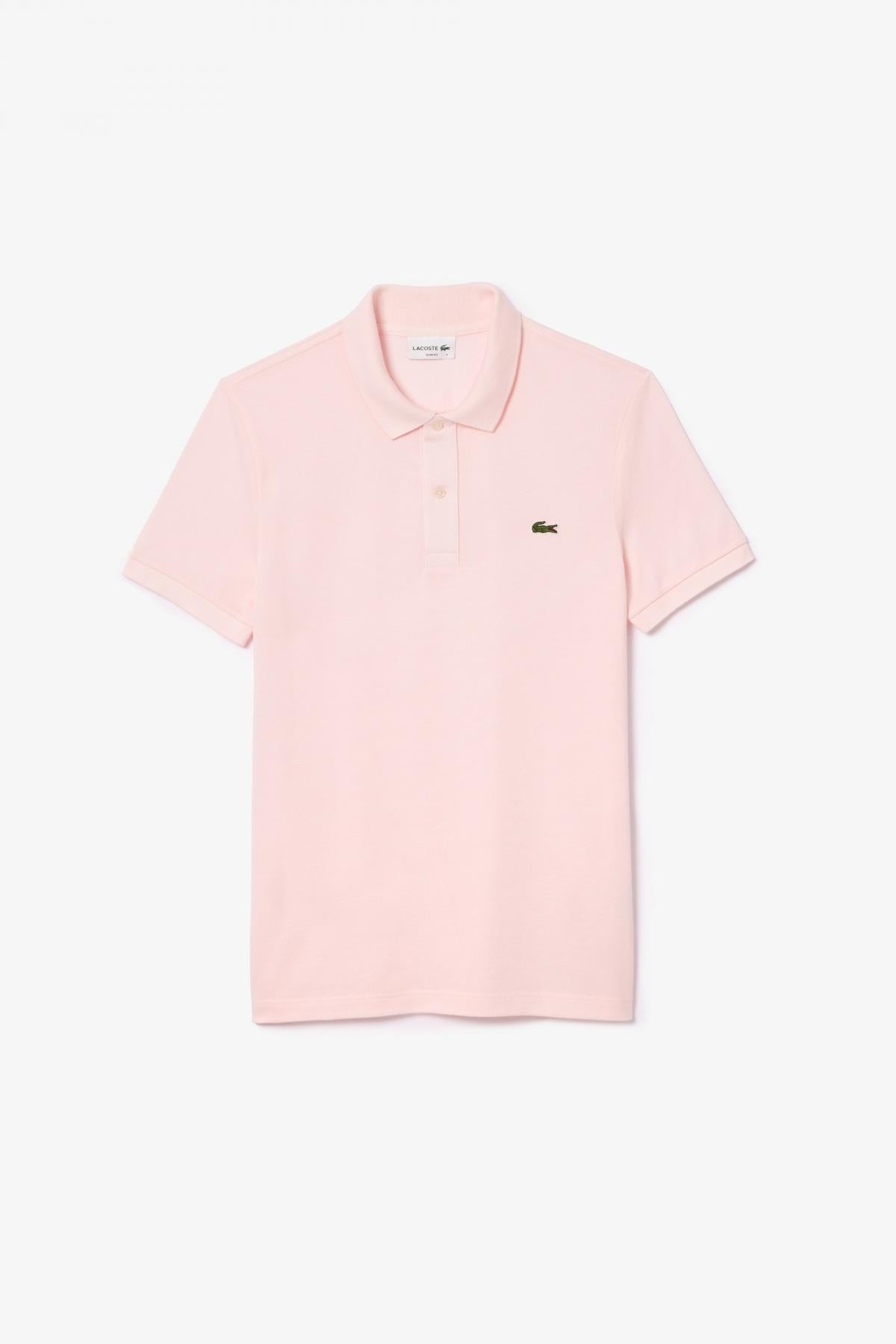 LACOSTE L SHORT SLEEVED RIBBED COLLAR S en color ROSA (2)