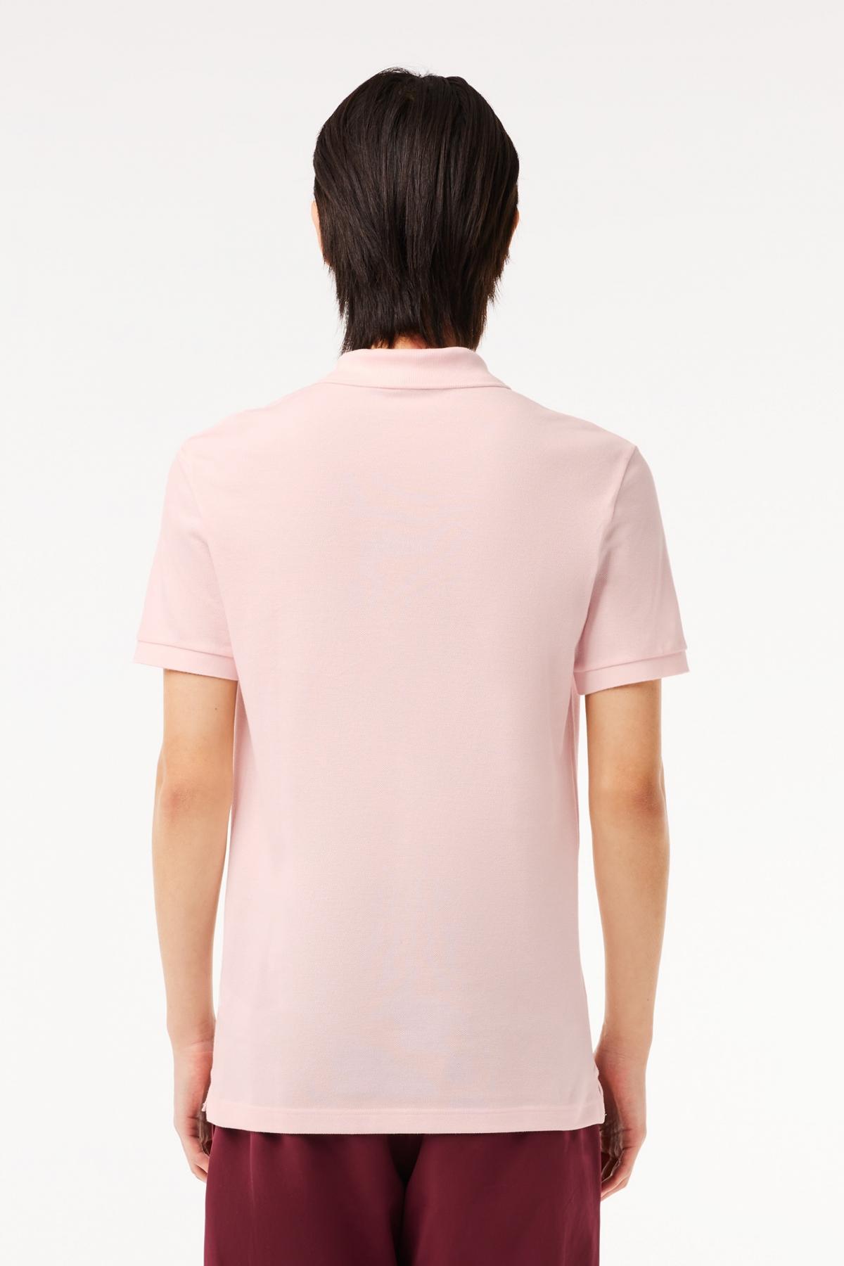LACOSTE L SHORT SLEEVED RIBBED COLLAR S en color ROSA (3)