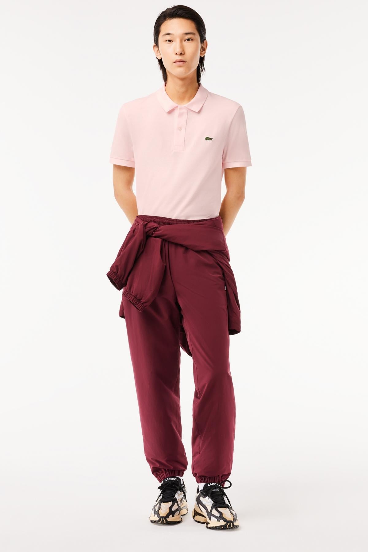 LACOSTE L SHORT SLEEVED RIBBED COLLAR S en color ROSA (4)