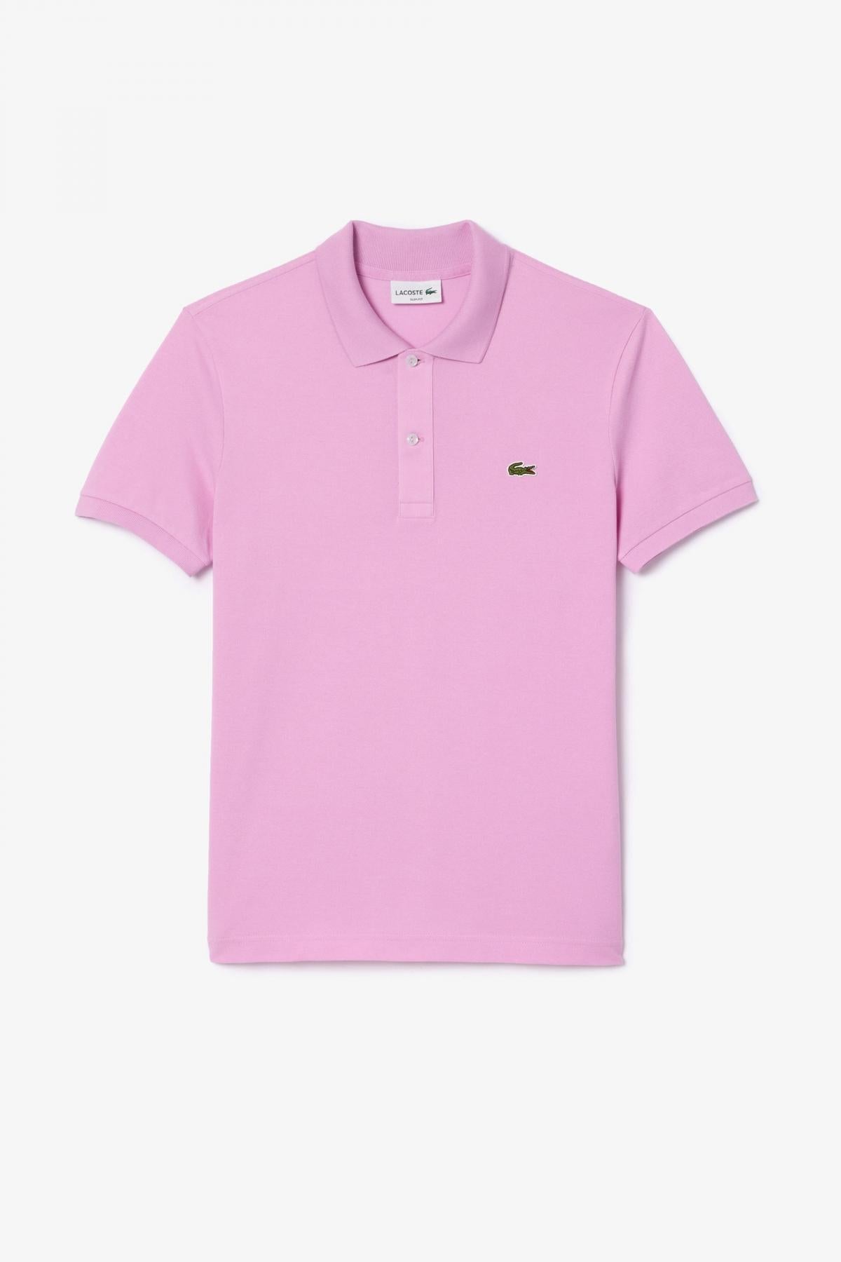 LACOSTE L SHORT SLEEVED RIBBED COLLAR S en color ROSA (2)