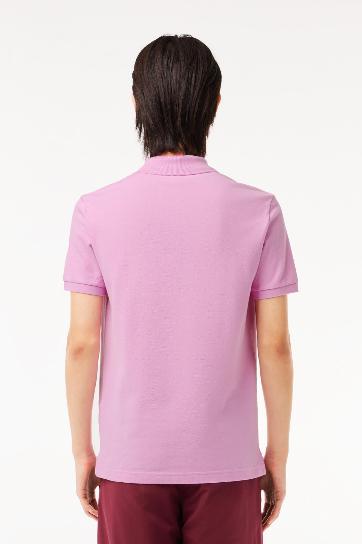 LACOSTE L SHORT SLEEVED RIBBED COLLAR S en color ROSA (3)