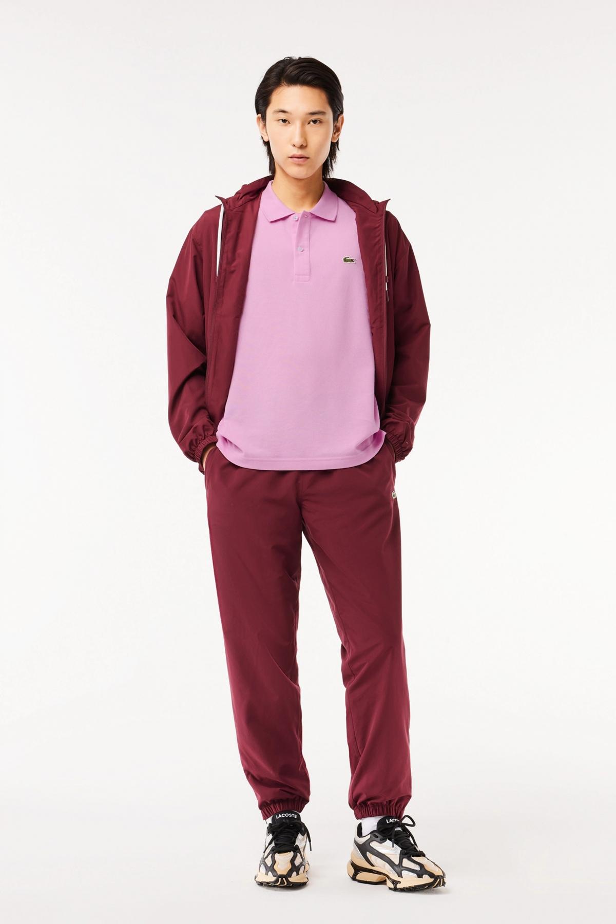 LACOSTE L SHORT SLEEVED RIBBED COLLAR S en color ROSA (4)
