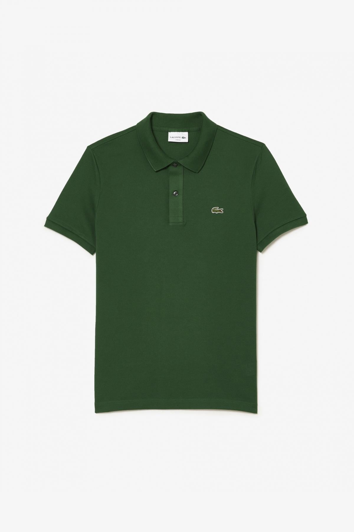 LACOSTE L SHORT SLEEVED RIBBED COLLAR S en color VERDE (2)