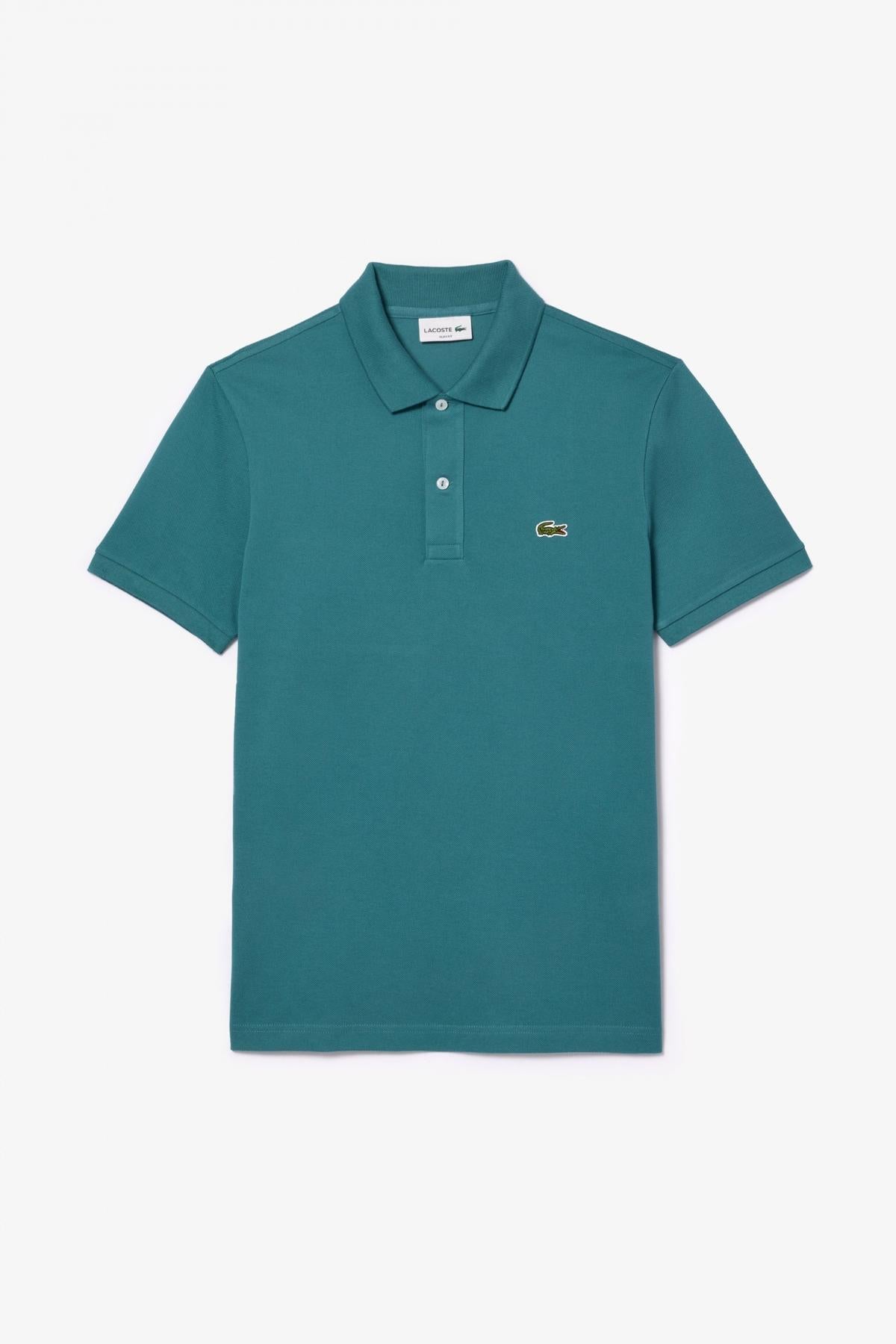 LACOSTE L SHORT SLEEVED RIBBED COLLAR S en color AZUL (2)