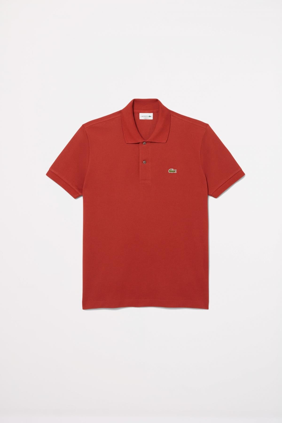 LACOSTE L SHORT SLEEVED RIBBED COLLAR S en color ROJO (2)