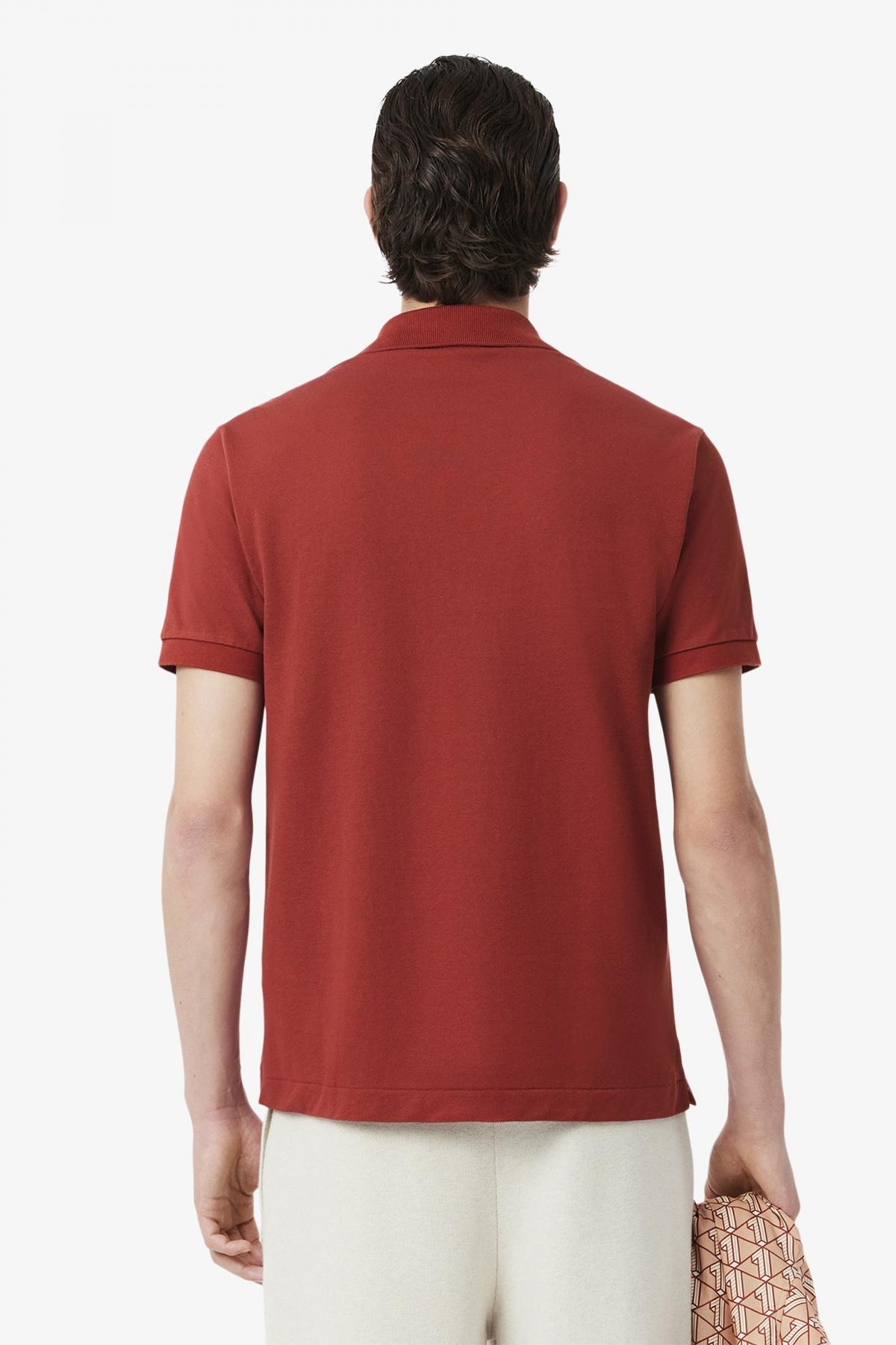 LACOSTE L SHORT SLEEVED RIBBED COLLAR S en color ROJO (3)
