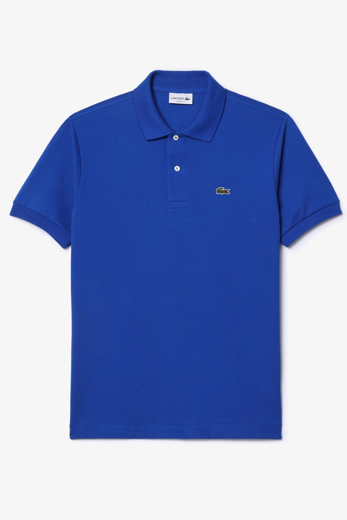 LACOSTE L SHORT SLEEVED RIBBED COLLAR S en color AZUL (2)