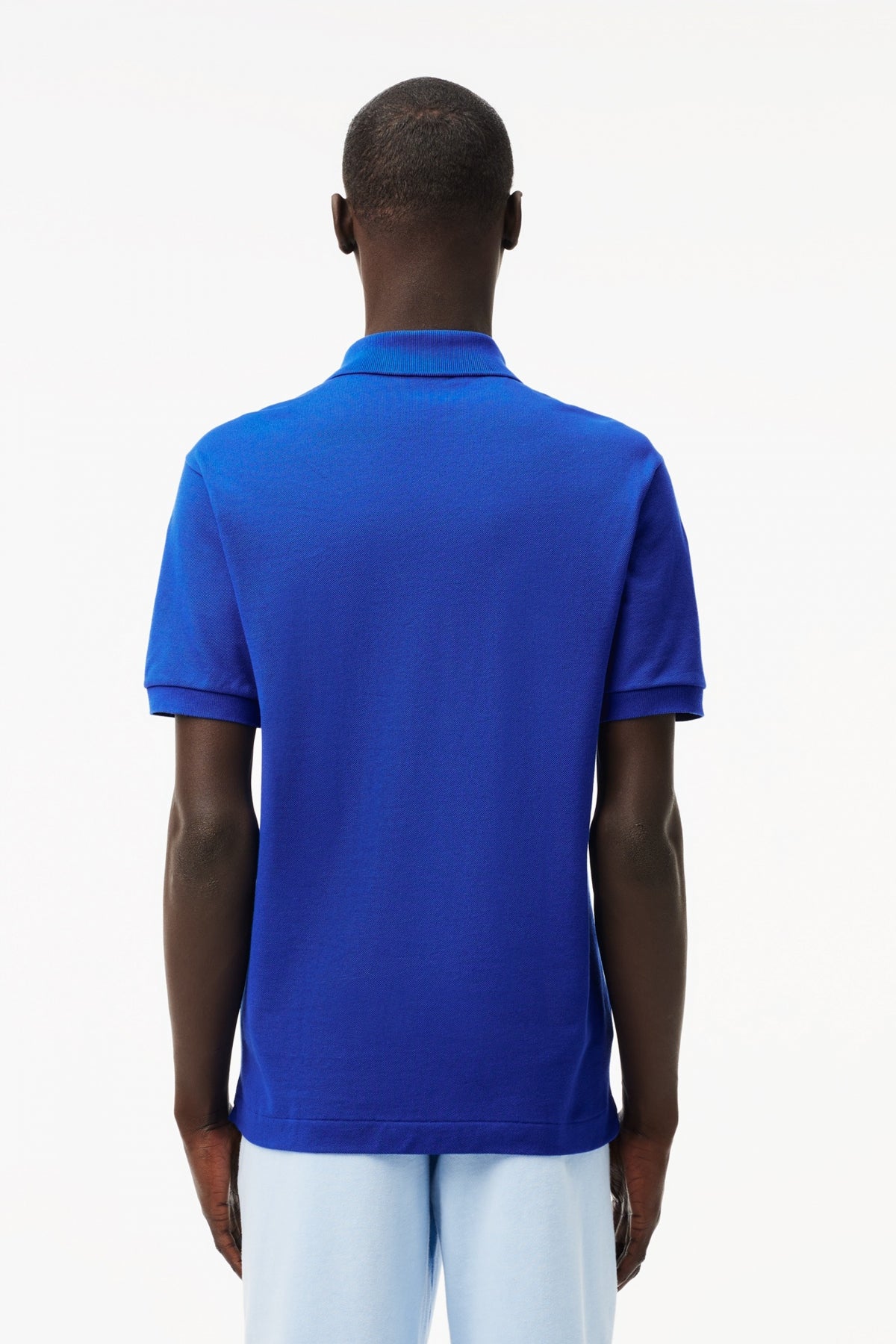 LACOSTE L SHORT SLEEVED RIBBED COLLAR S en color AZUL (3)