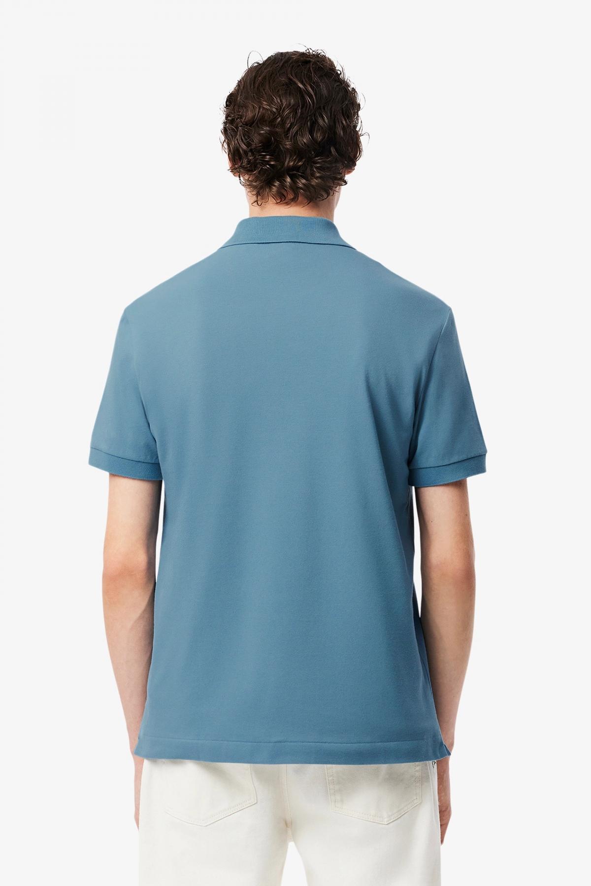 LACOSTE L SHORT SLEEVED RIBBED COLLAR S en color AZUL (3)