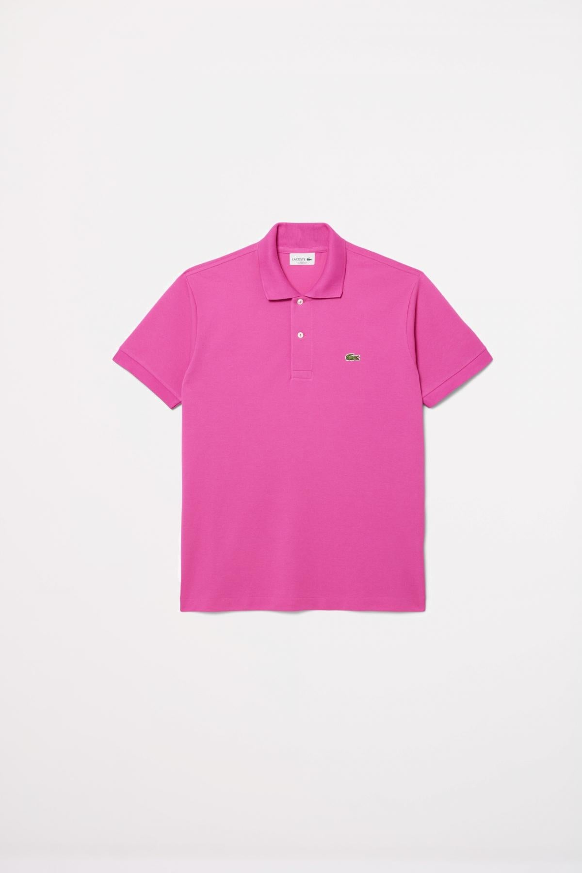 LACOSTE L SHORT SLEEVED RIBBED COLLAR S en color ROSA (2)