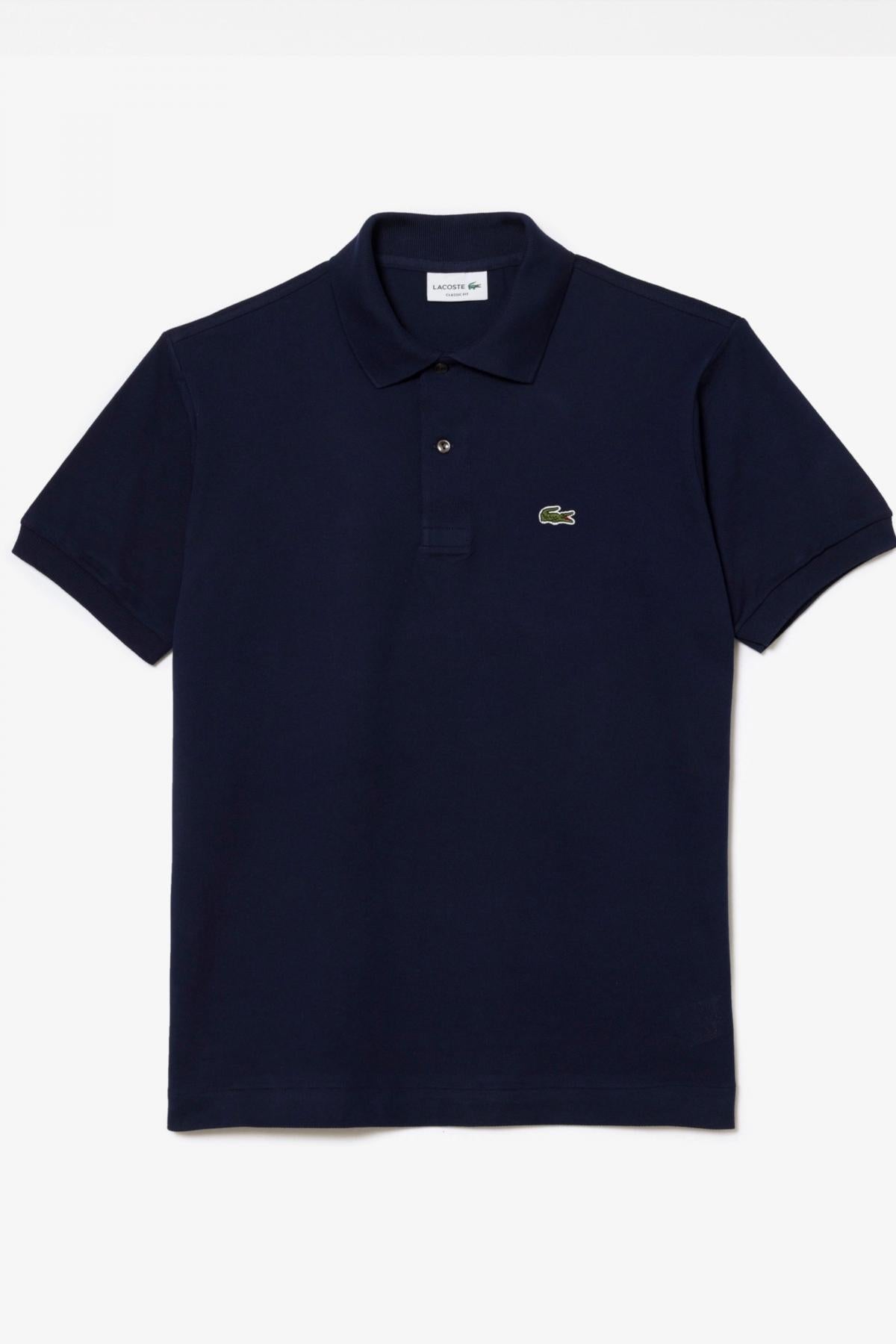 LACOSTE L SHORT SLEEVED RIBBED COLLAR S en color AZUL (2)