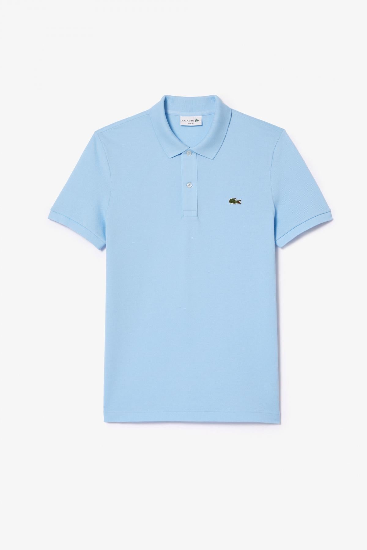 LACOSTE L SHORT SLEEVED RIBBED COLLAR S en color AZUL (2)