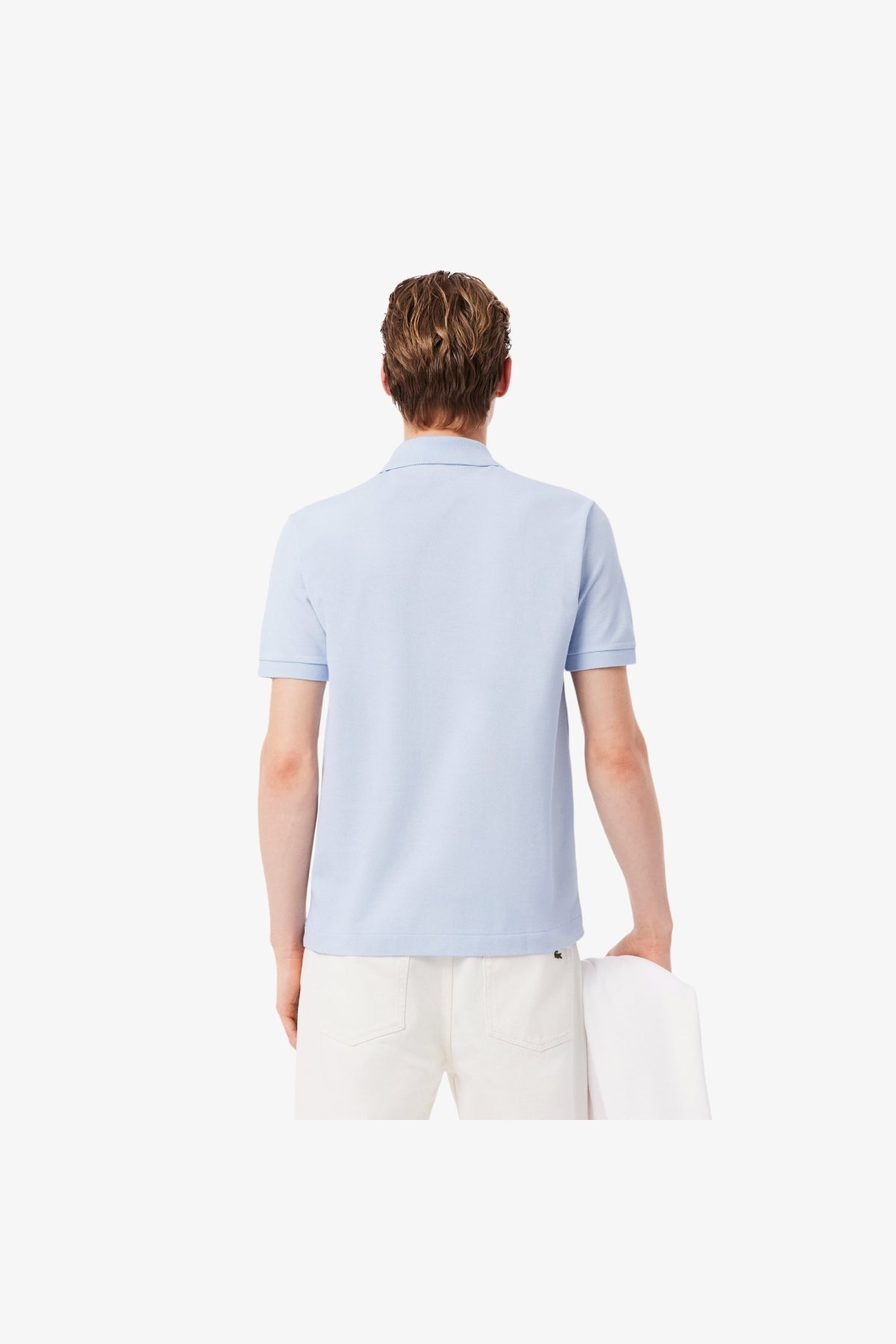 LACOSTE L SHORT SLEEVED RIBBED COLLAR S en color AZUL (4)