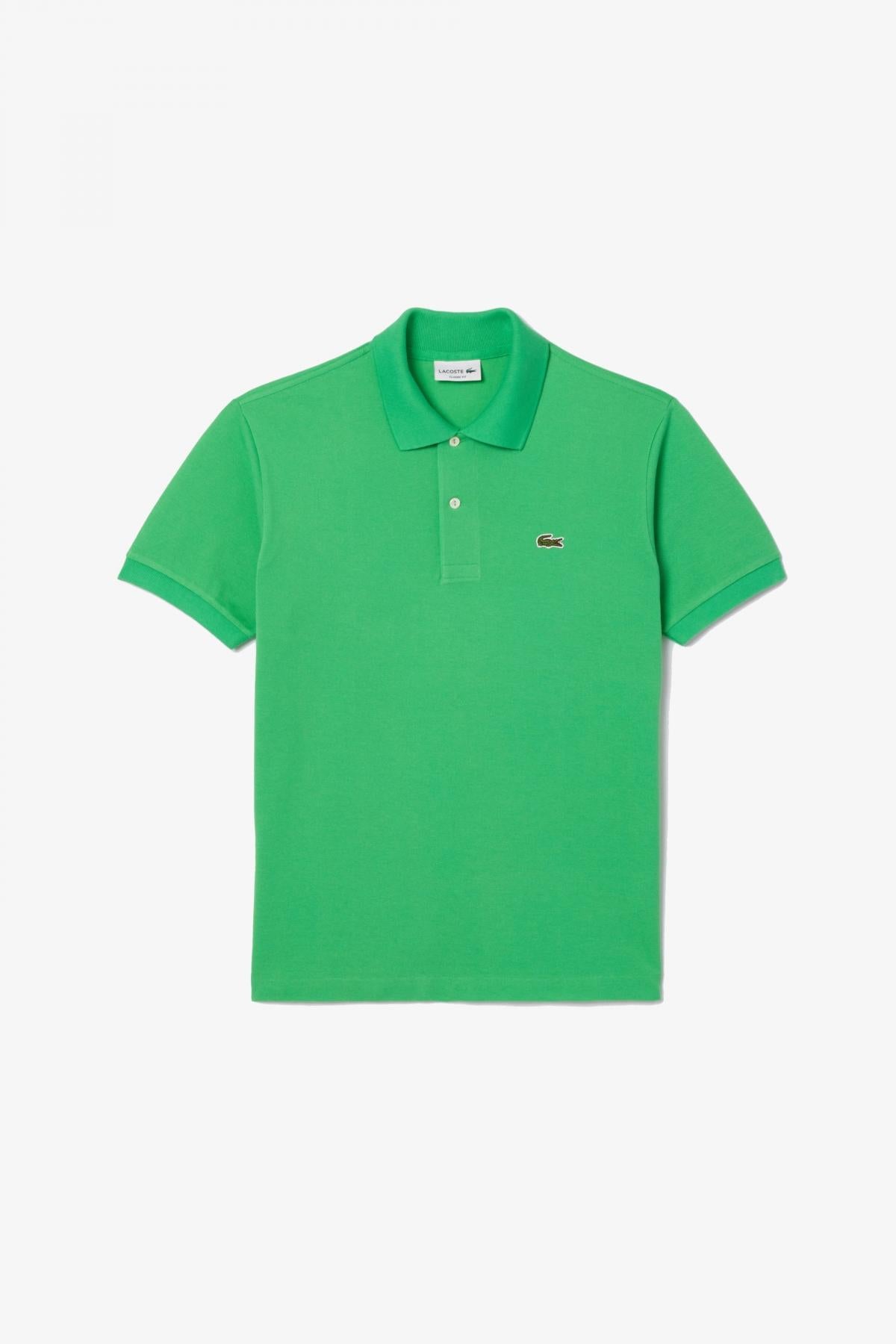 LACOSTE L SHORT SLEEVED RIBBED COLLAR S en color VERDE (2)