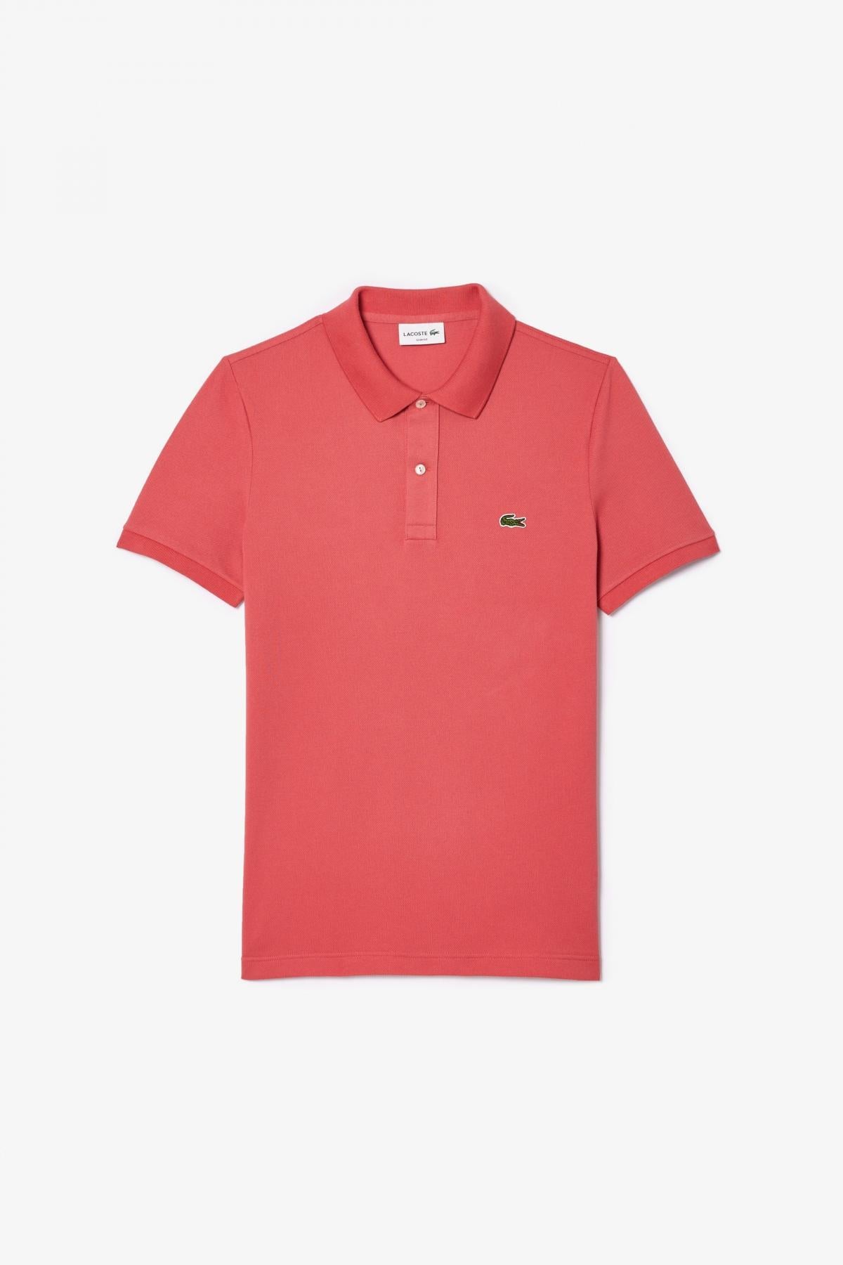 LACOSTE L SHORT SLEEVED RIBBED COLLAR S en color ROSA (2)