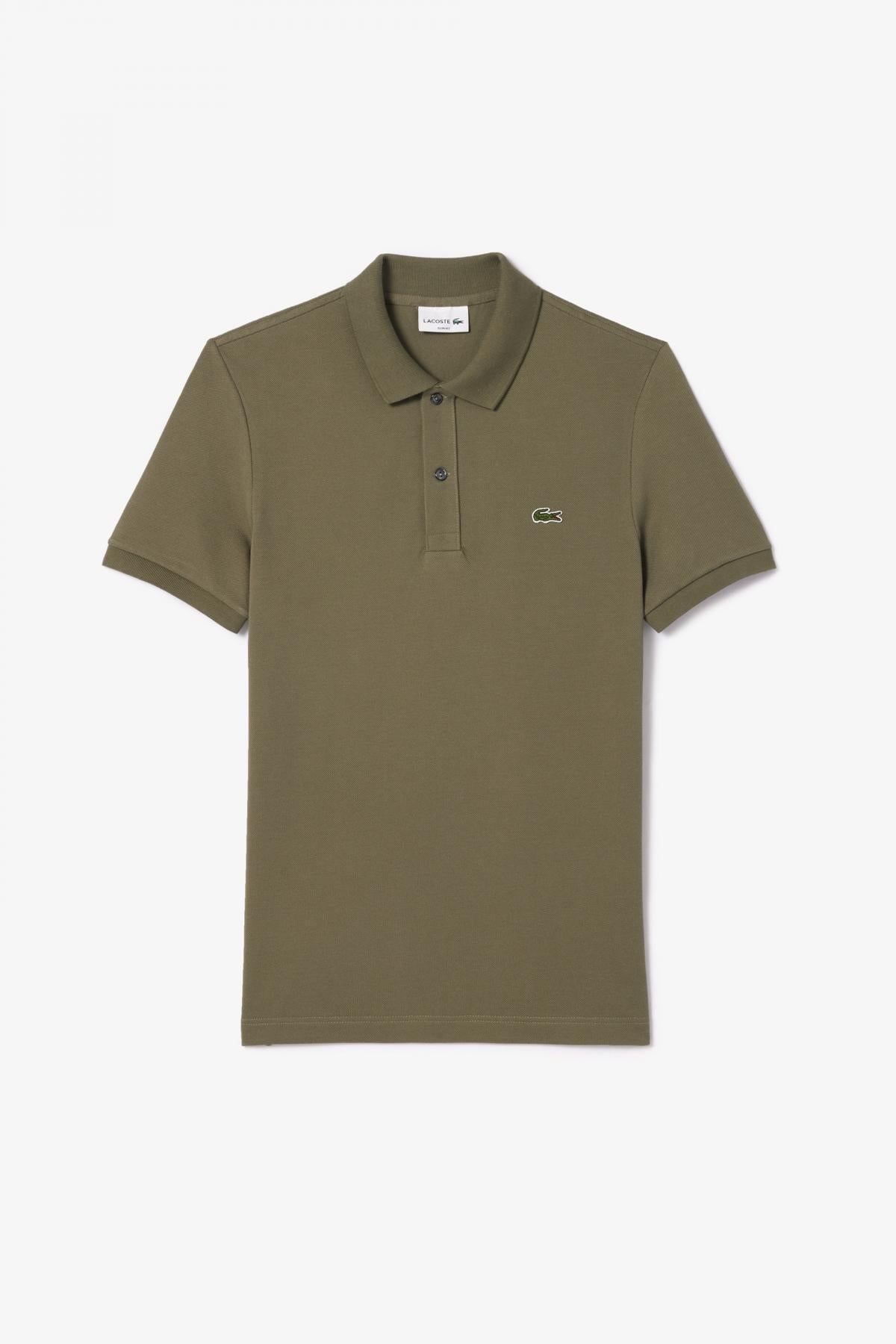 LACOSTE L SHORT SLEEVED RIBBED COLLAR S en color VERDE (2)