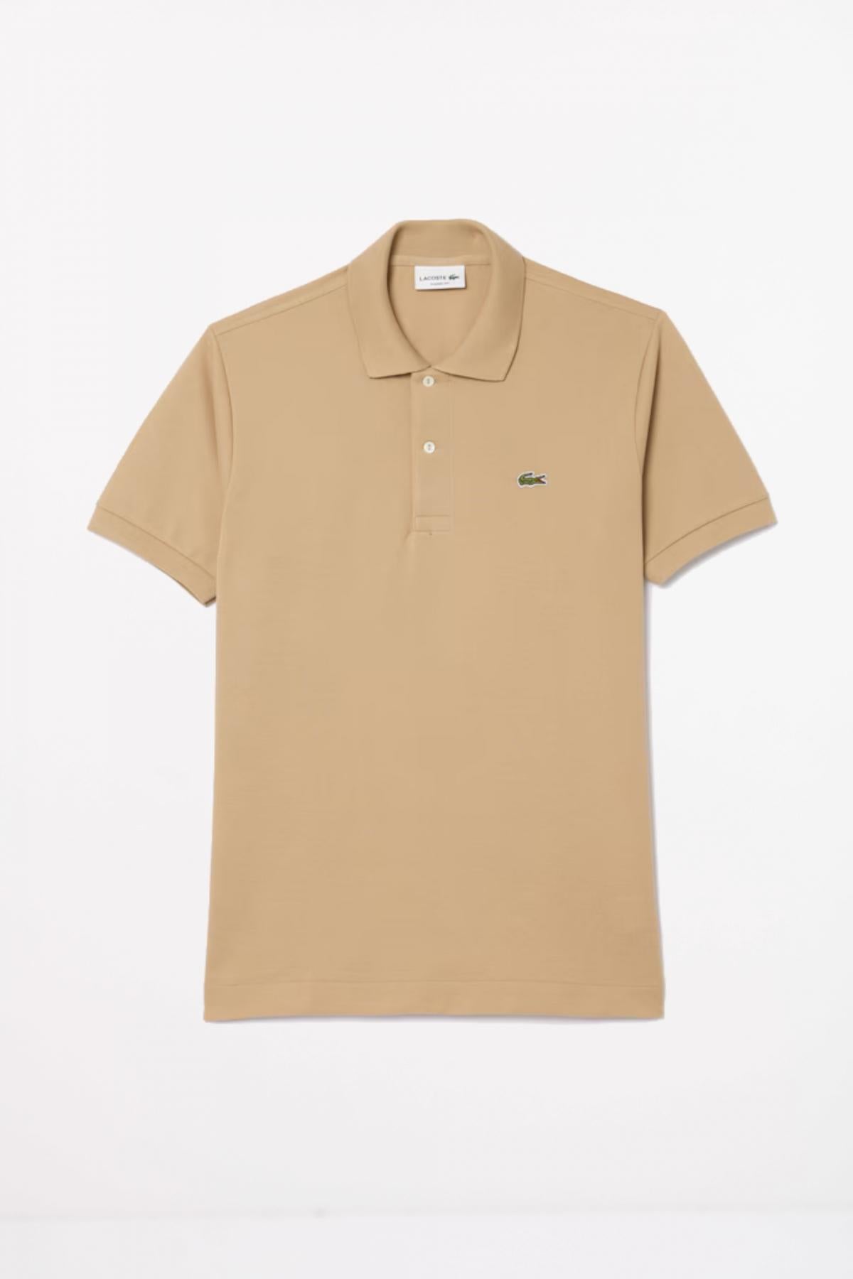 LACOSTE L SHORT SLEEVED RIBBED COLLAR S en color MARRON (2)