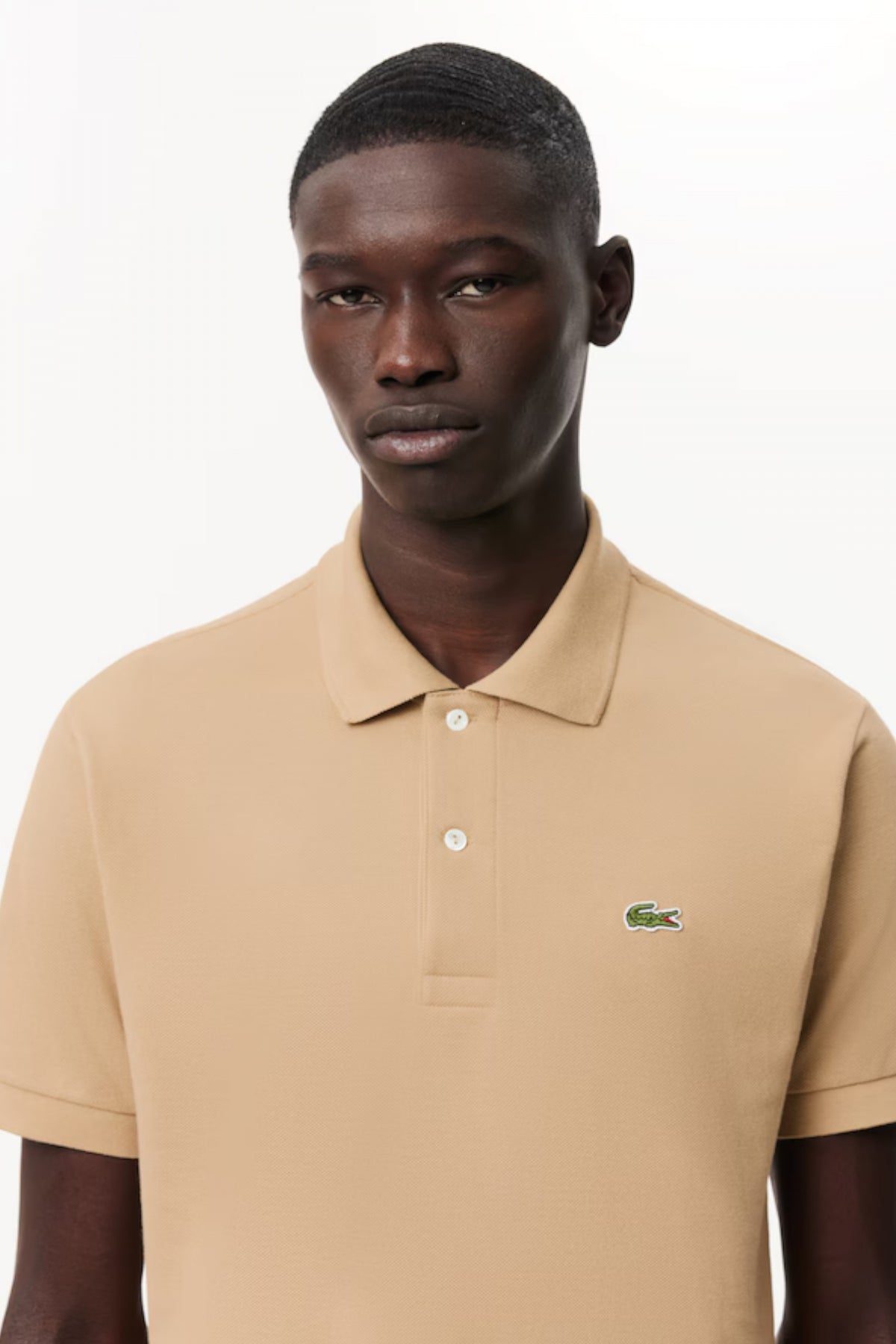 LACOSTE L SHORT SLEEVED RIBBED COLLAR S en color MARRON (4)