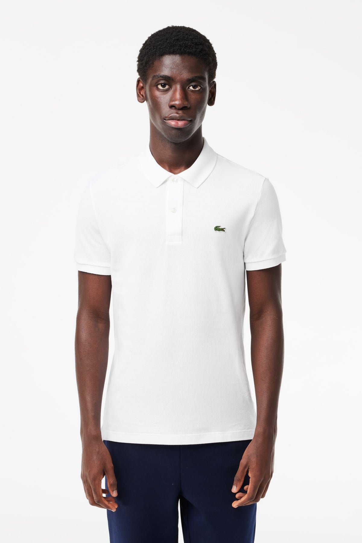LACOSTE L SHORT SLEEVED RIBBED COLLAR S en color BLANCO (1)