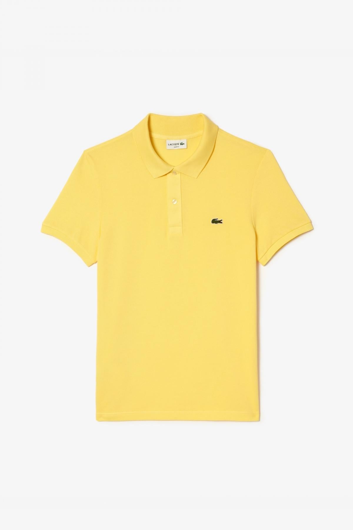 LACOSTE L SHORT SLEEVED RIBBED COLLAR S en color AMARILLO (2)