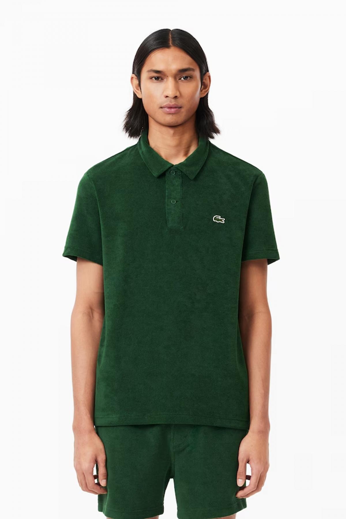 LACOSTE SLEEVED RIBBED COLLAR en color VERDE (1)