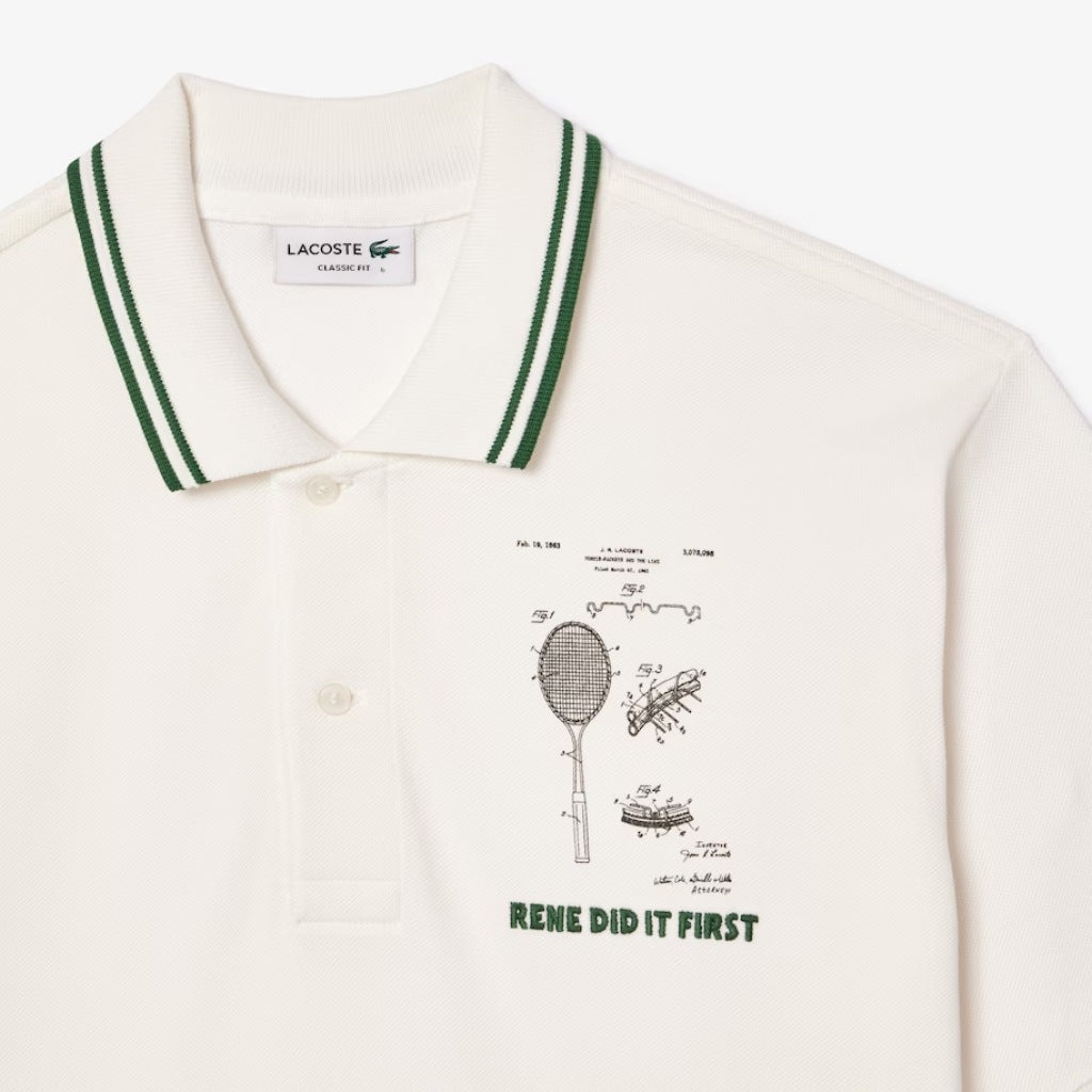 LACOSTE SHORT SLEEVED RIBBED COLLAR en color BLANCO (5)