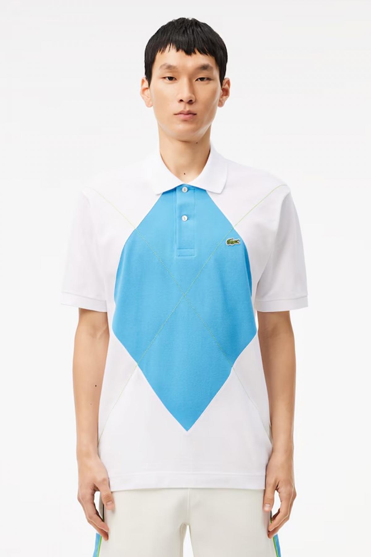 LACOSTE SLEEVED RIBBED COLLAR en color AZUL (1)