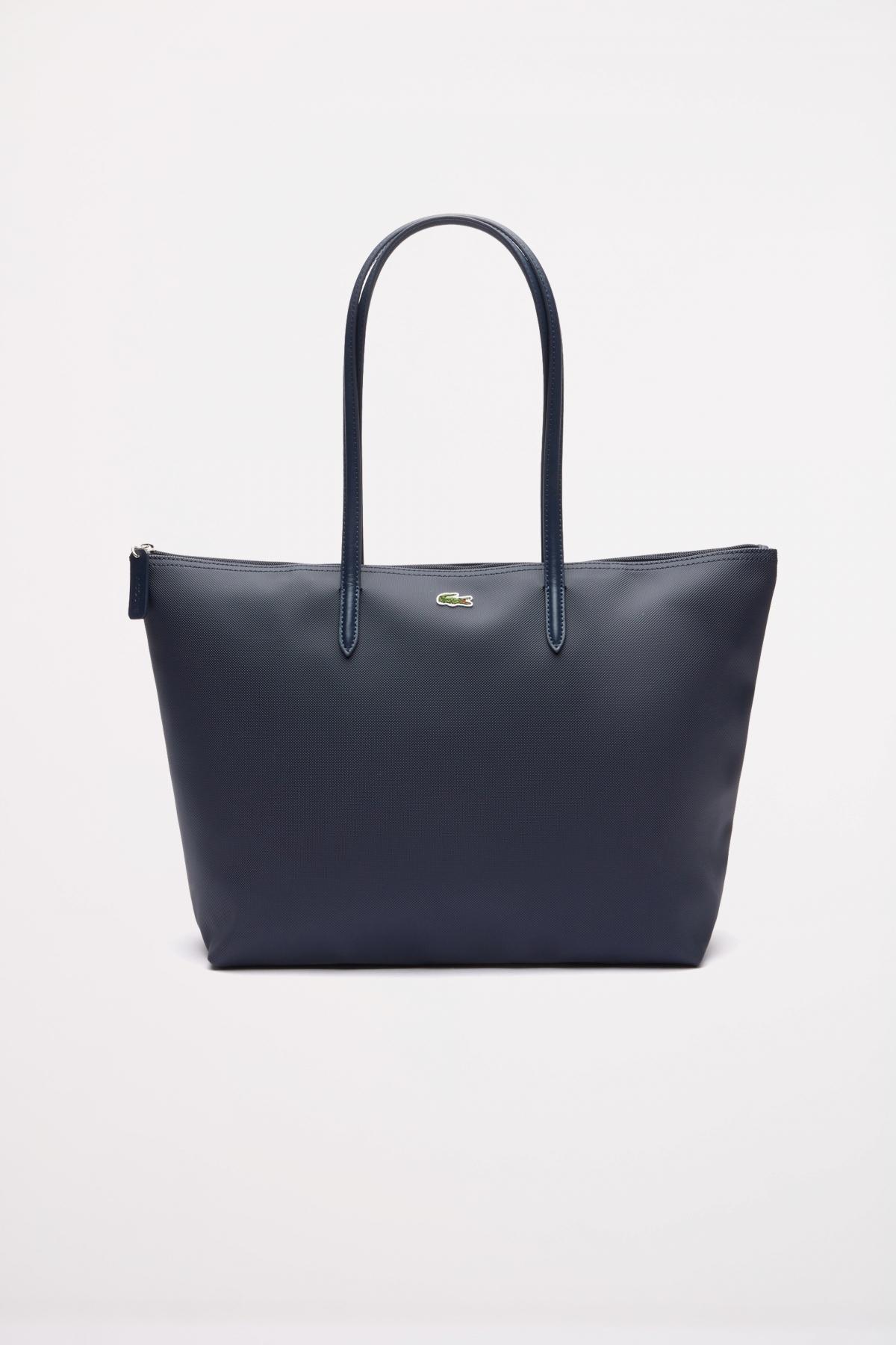 LACOSTE LARGE COATED CANVAS TOTE en color AZUL (1)