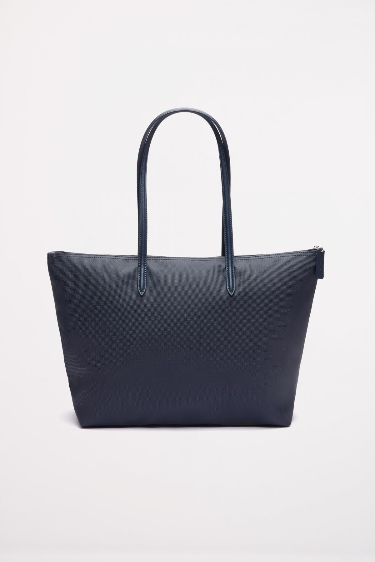 LACOSTE LARGE COATED CANVAS TOTE en color AZUL (2)