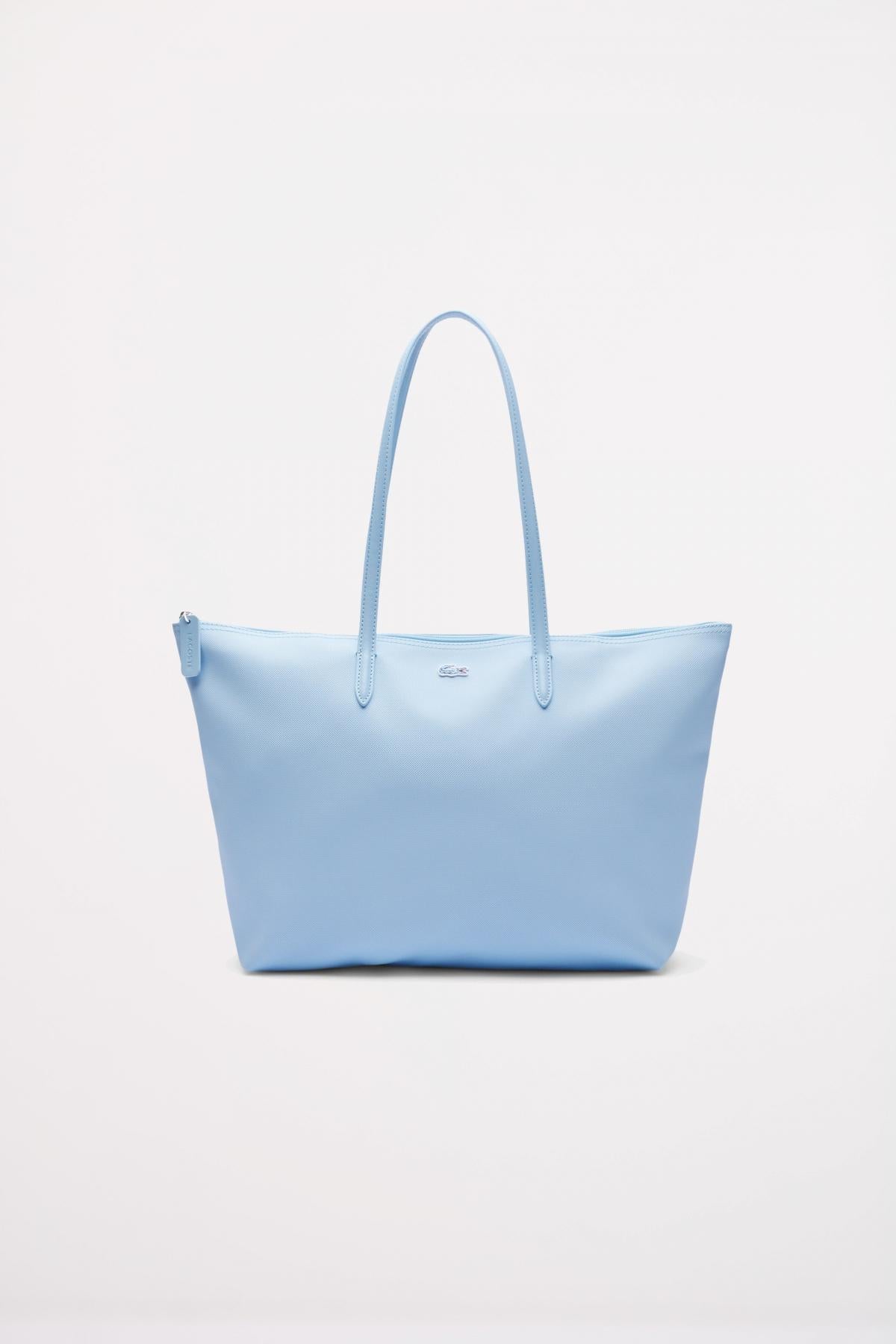 LACOSTE LARGE COATED CANVAS TOTE en color AZUL (1)