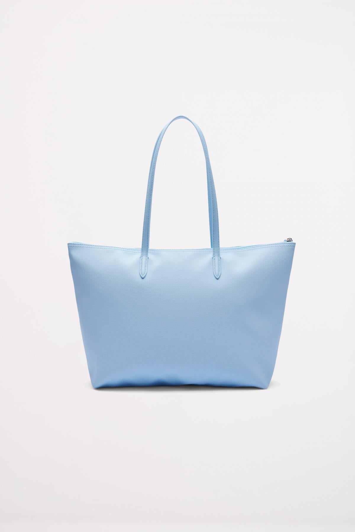 LACOSTE LARGE COATED CANVAS TOTE en color AZUL (2)