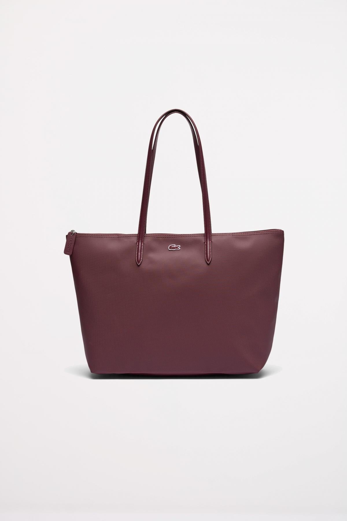 LACOSTE LARGE COATED CANVAS TOTE en color BURDEOS (1)