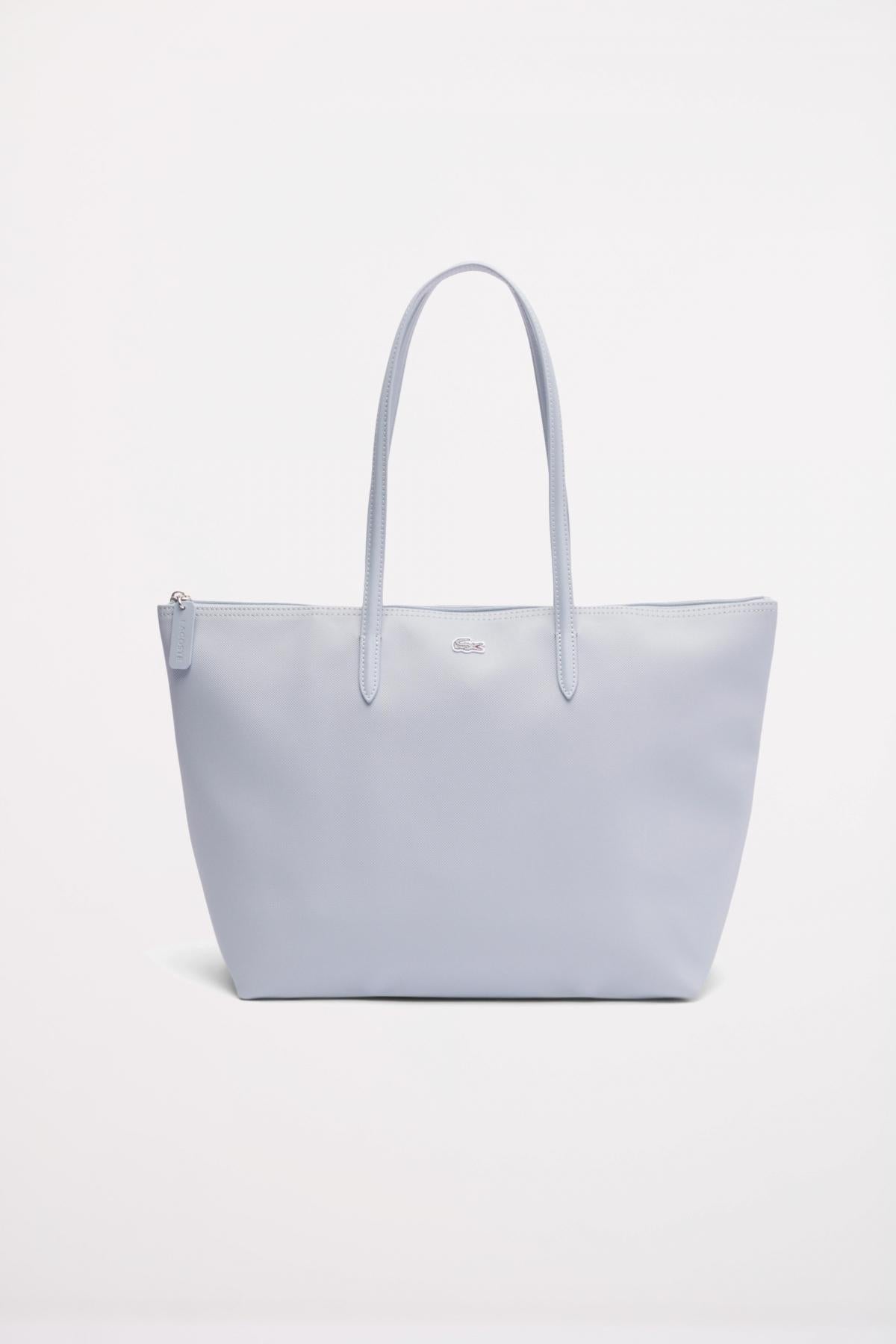 LACOSTE LARGE COATED CANVAS TOTE en color AZUL (1)