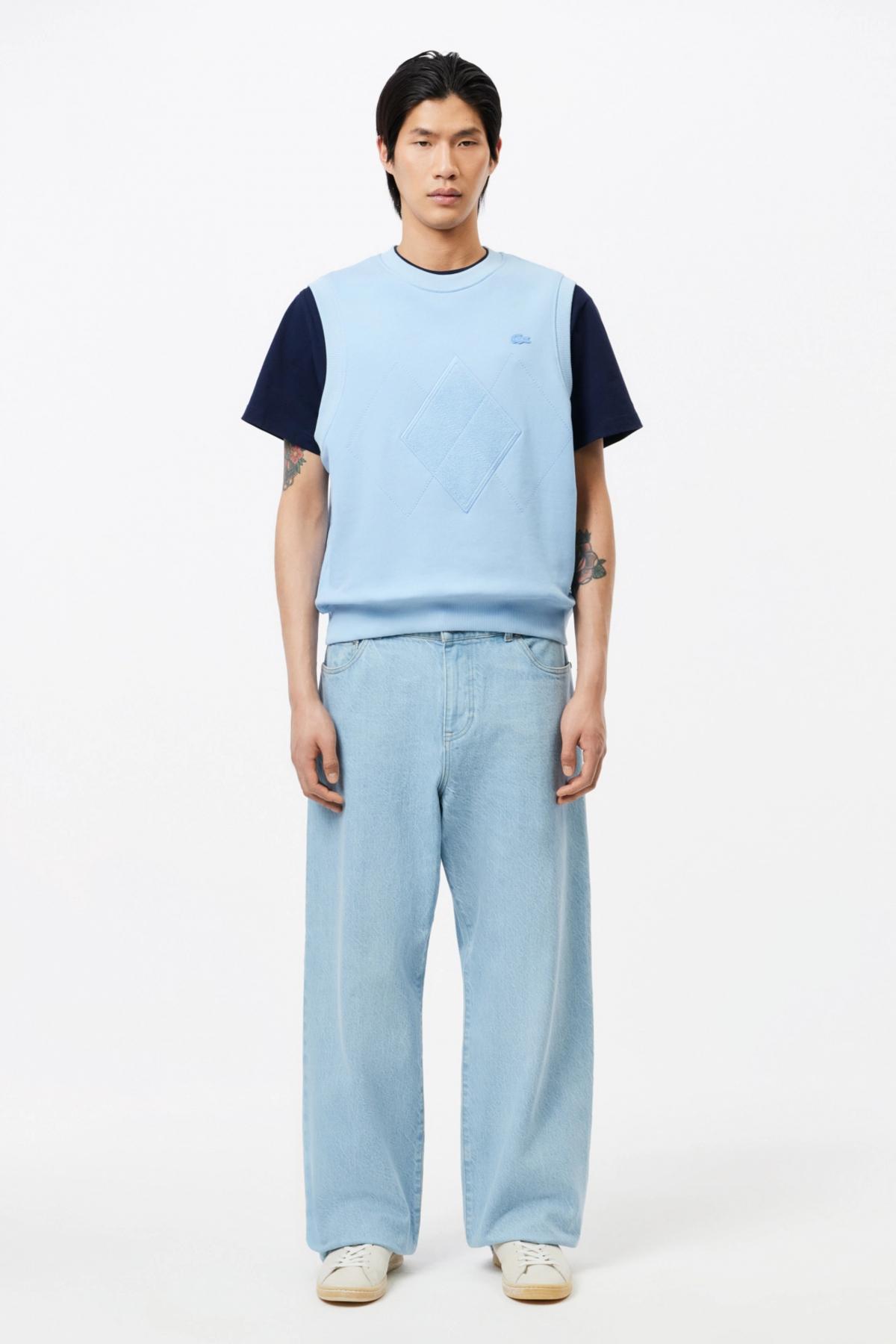 LACOSTE RELAXED FIT SOFT COTTON T-SHIRT en color AZUL  (5)