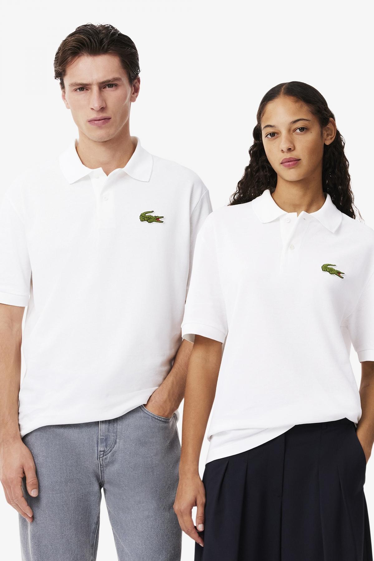 LACOSTE SHORT SLEEVED RIBBED COLLAR en color BLANCO (1)