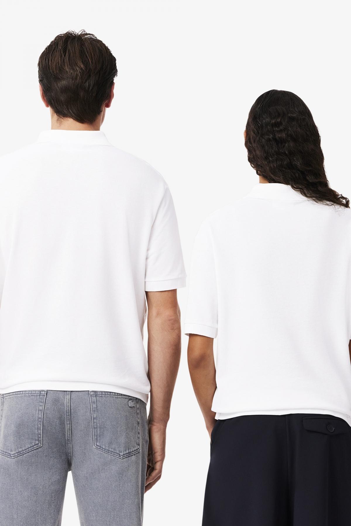 LACOSTE SHORT SLEEVED RIBBED COLLAR en color BLANCO (3)