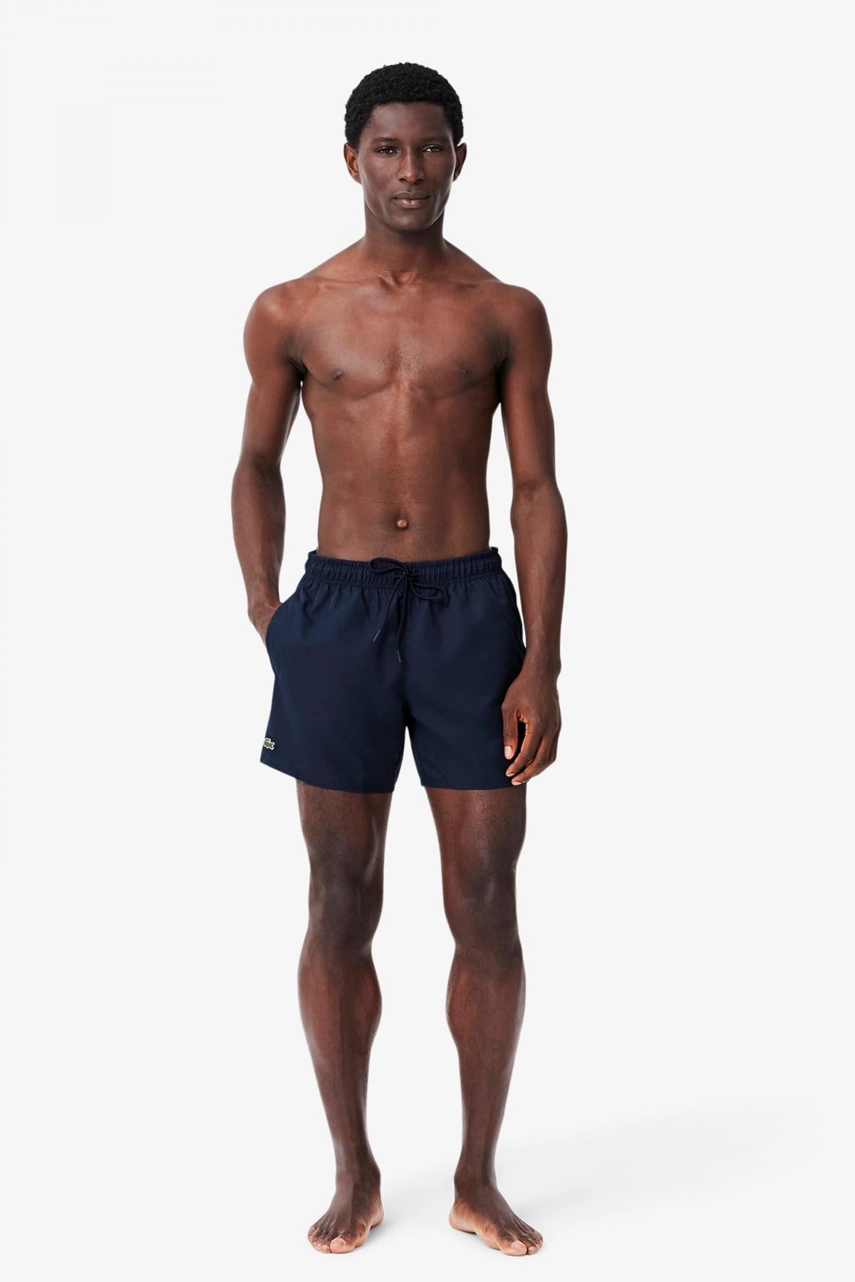 LACOSTE SHORT SLEEVED RIBBED COLLAR en color AZUL (4)