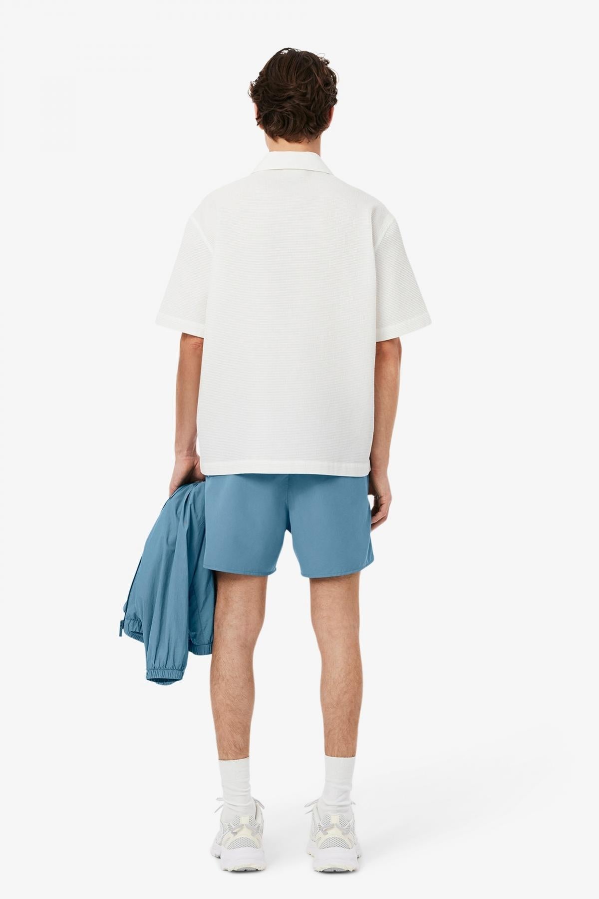 LACOSTE SHORT SLEEVED RIBBED COLLAR en color AZUL (4)