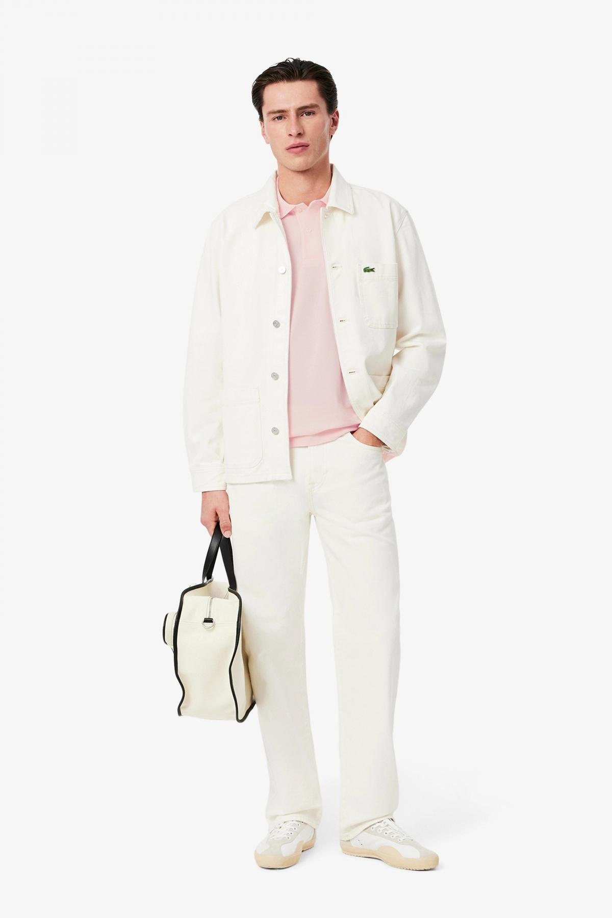 LACOSTE SHORT SLEEVED RIBBED COLLAR en color ROSA (4)