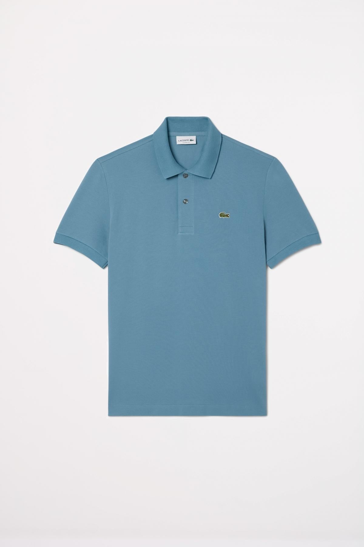LACOSTE SHORT SLEEVED RIBBED COLLAR en color AZUL (2)