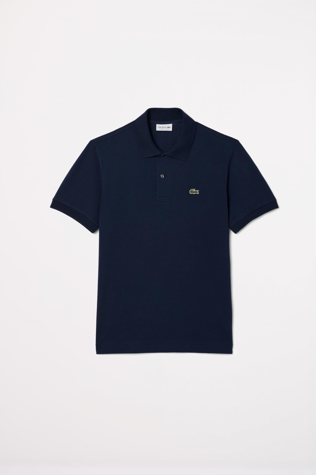 LACOSTE  SHORT SLEEVED RIBBED COLLAR en color AZUL  (2)