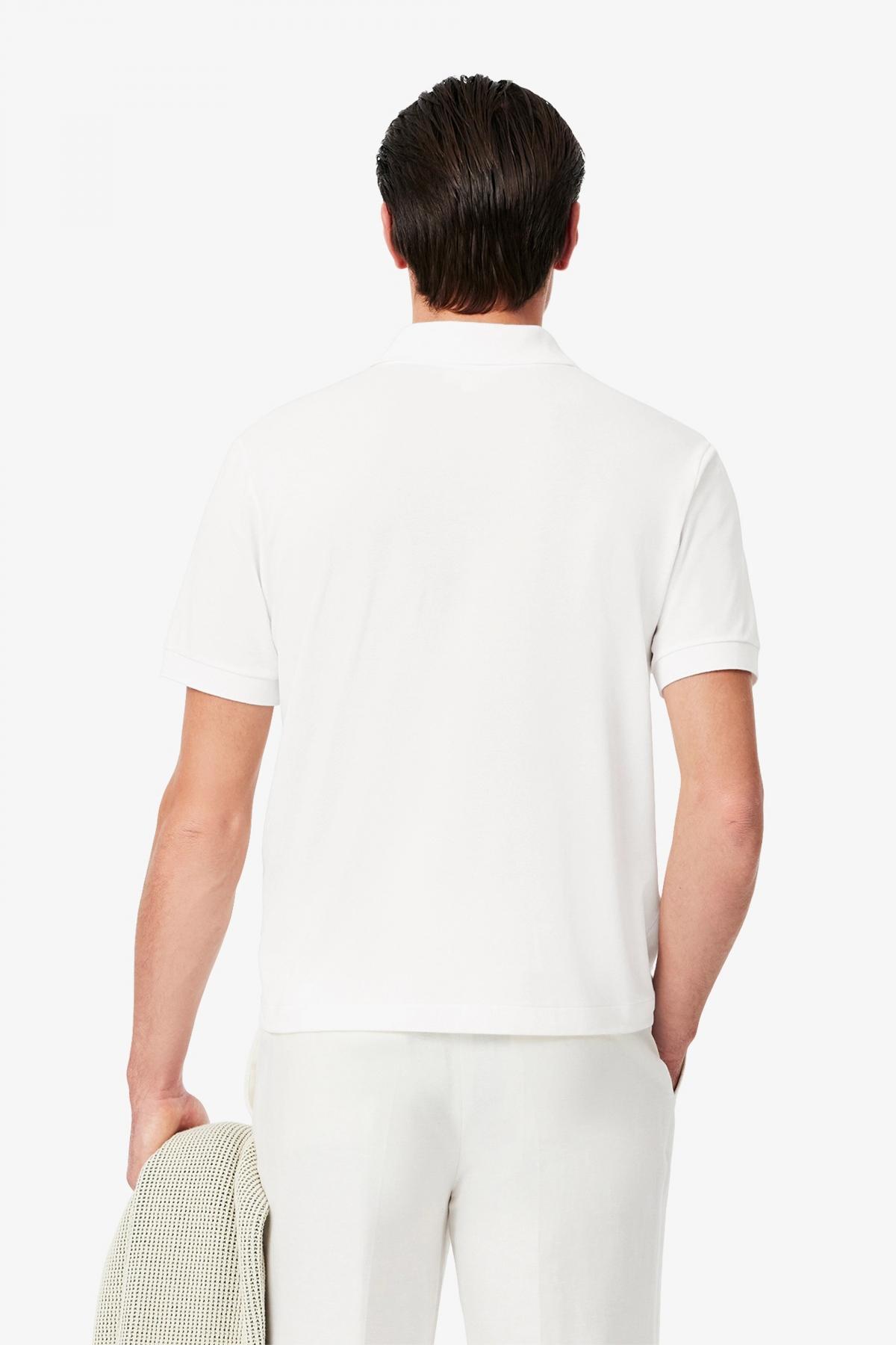 LACOSTE  SHORT SLEEVED RIBBED COLLAR en color BLANCO  (3)