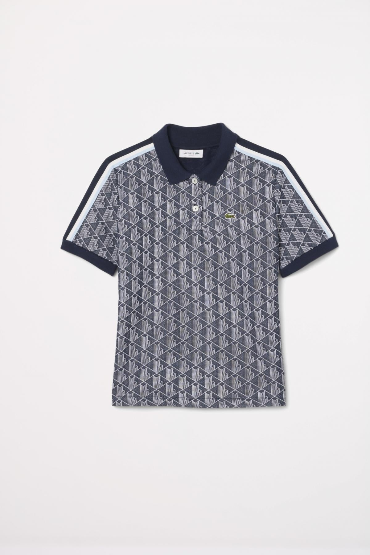 LACOSTE RIBBED COLLAR SHIRT en color AZUL (2)