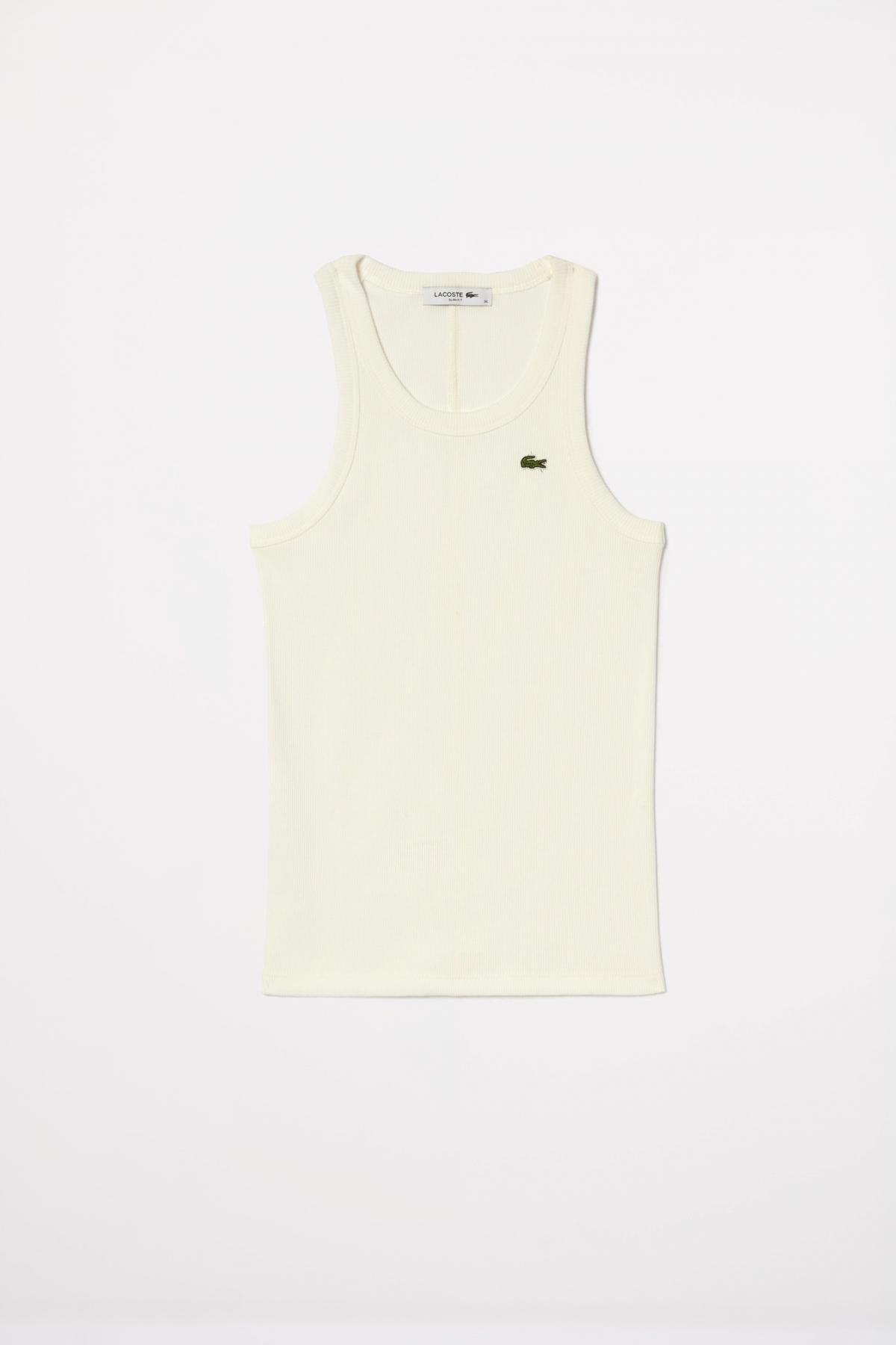 LACOSTE SLIM FIT COTTON TANK TOP en color BLANCO (2)