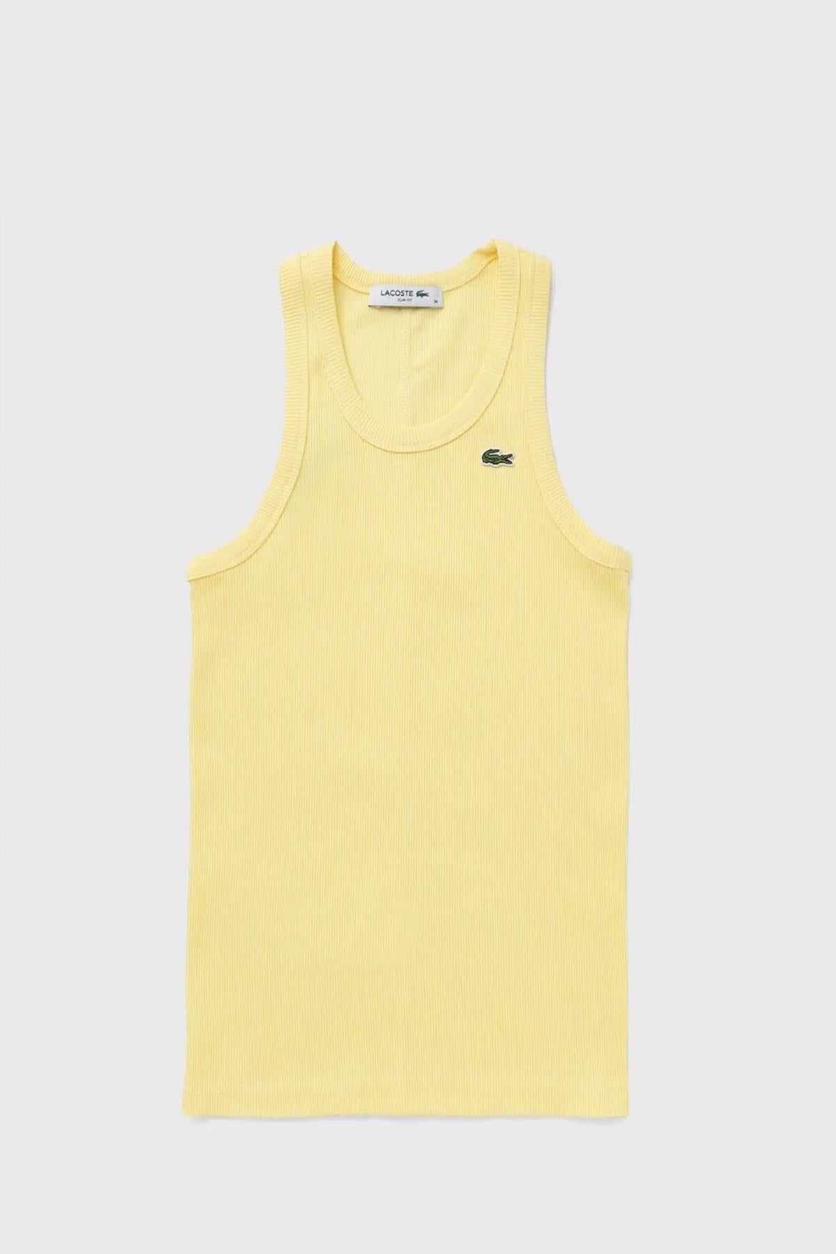 LACOSTE SLIM FIT COTTON TANK TOP en color AMARILLO (1)