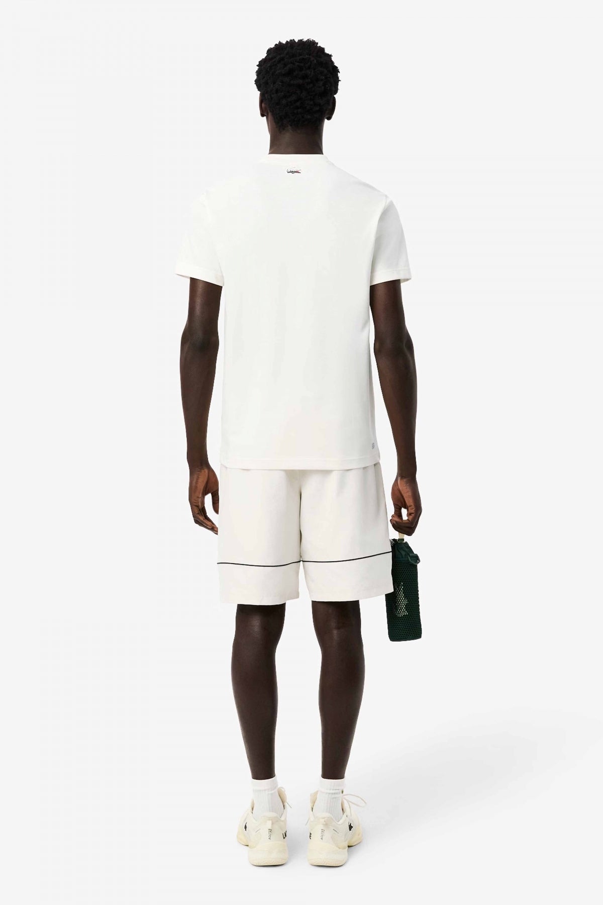 LACOSTE PRINTED DIAMOND TAFFETA TENNIS SHORTS en color BLANCO (3)