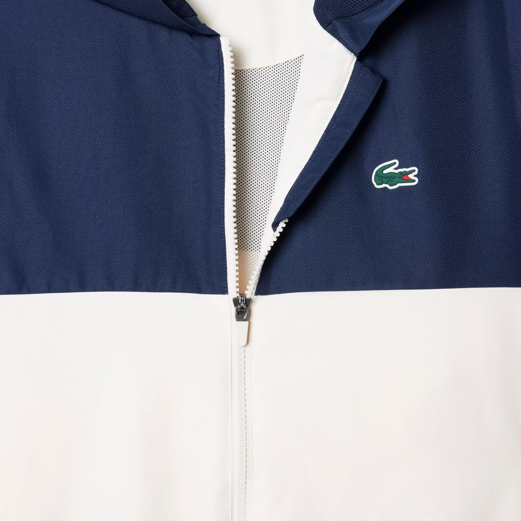 LACOSTE TENNIS WATER-REPELLENT HOODED JACKET en color AZUL (7)