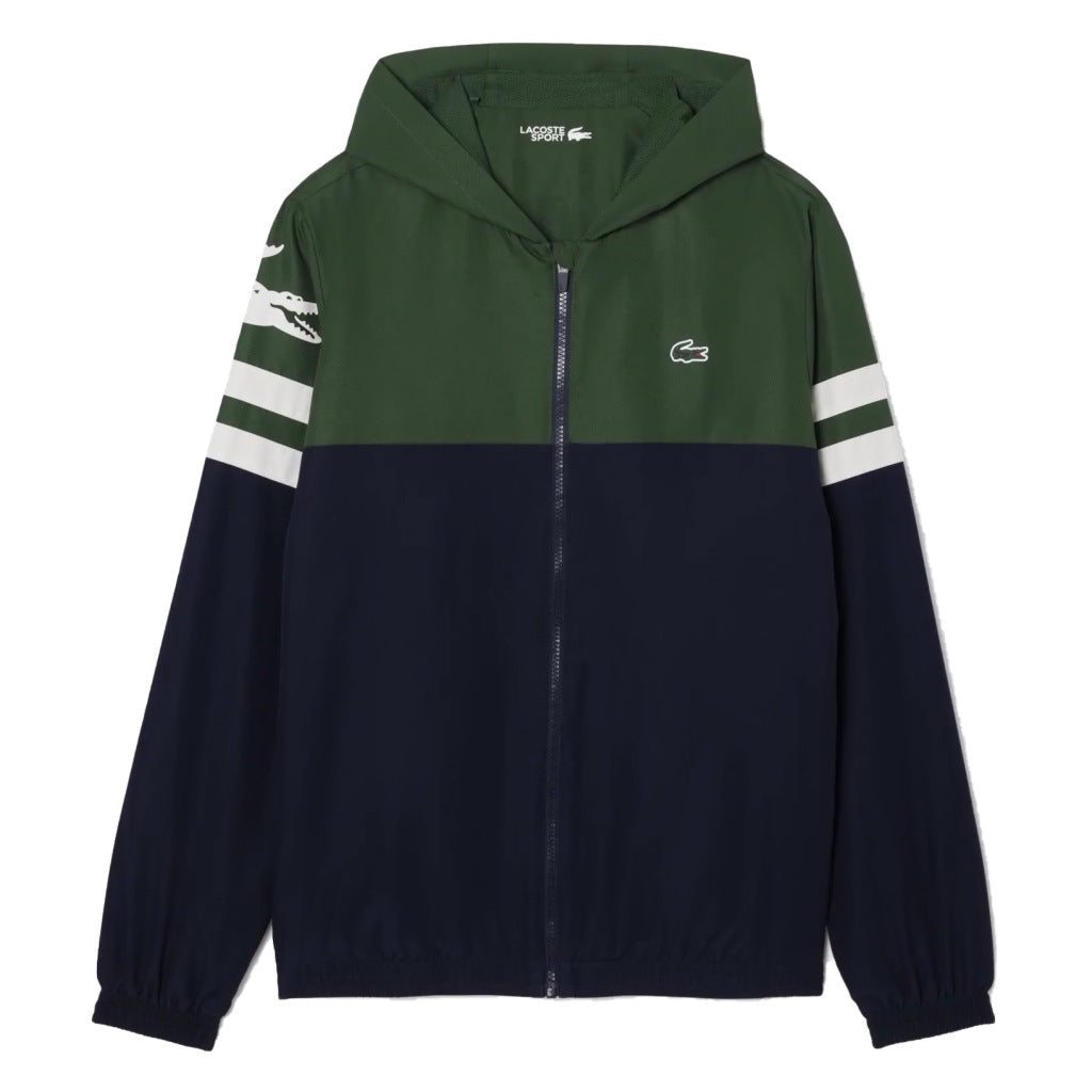 LACOSTE TENNIS WATER-REPELLENT HOODED JACKET en color AZUL (3)