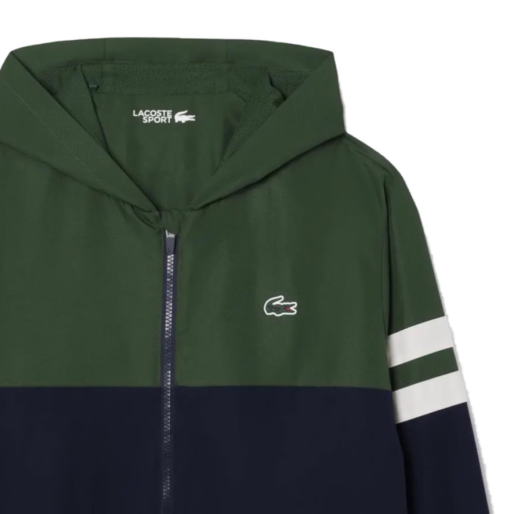 LACOSTE TENNIS WATER-REPELLENT HOODED JACKET en color AZUL (4)