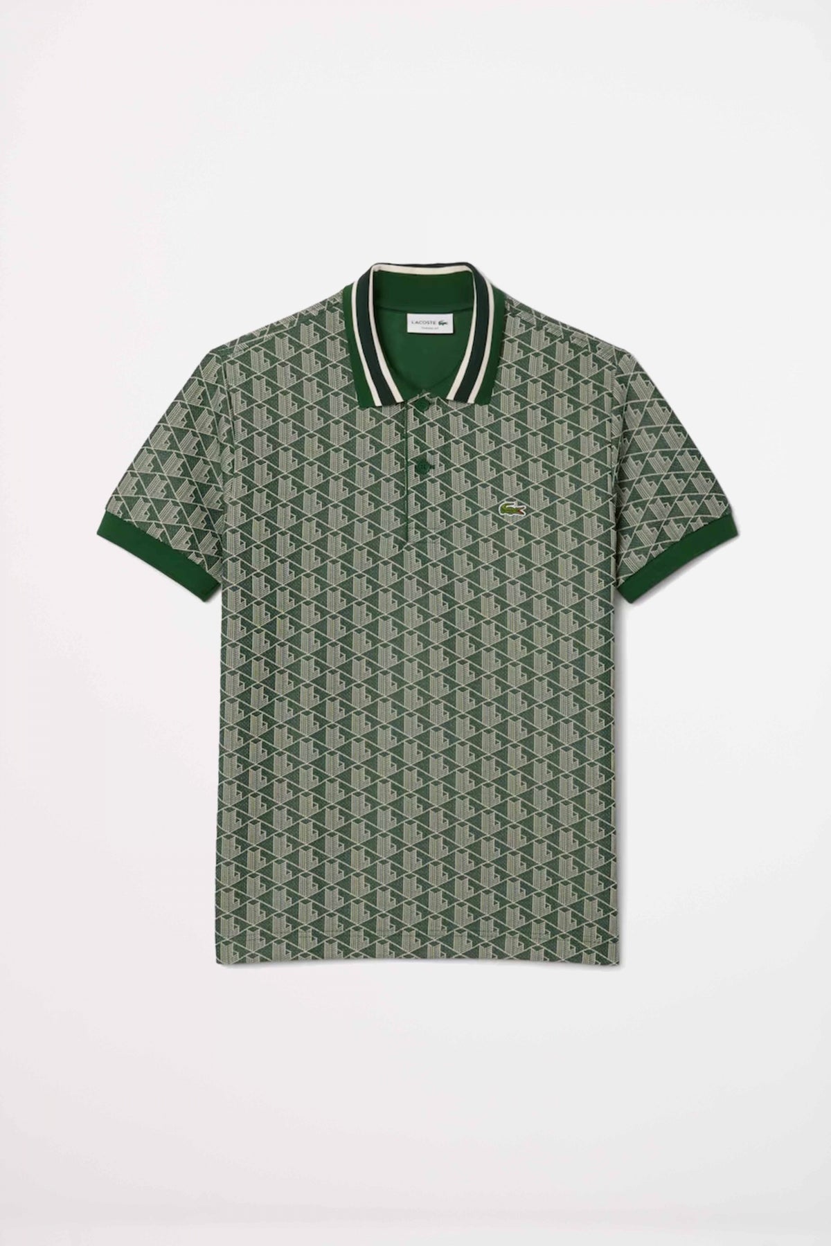 LACOSTE CLASSIC FIT MONOGRAM POLO en color VERDE (2)